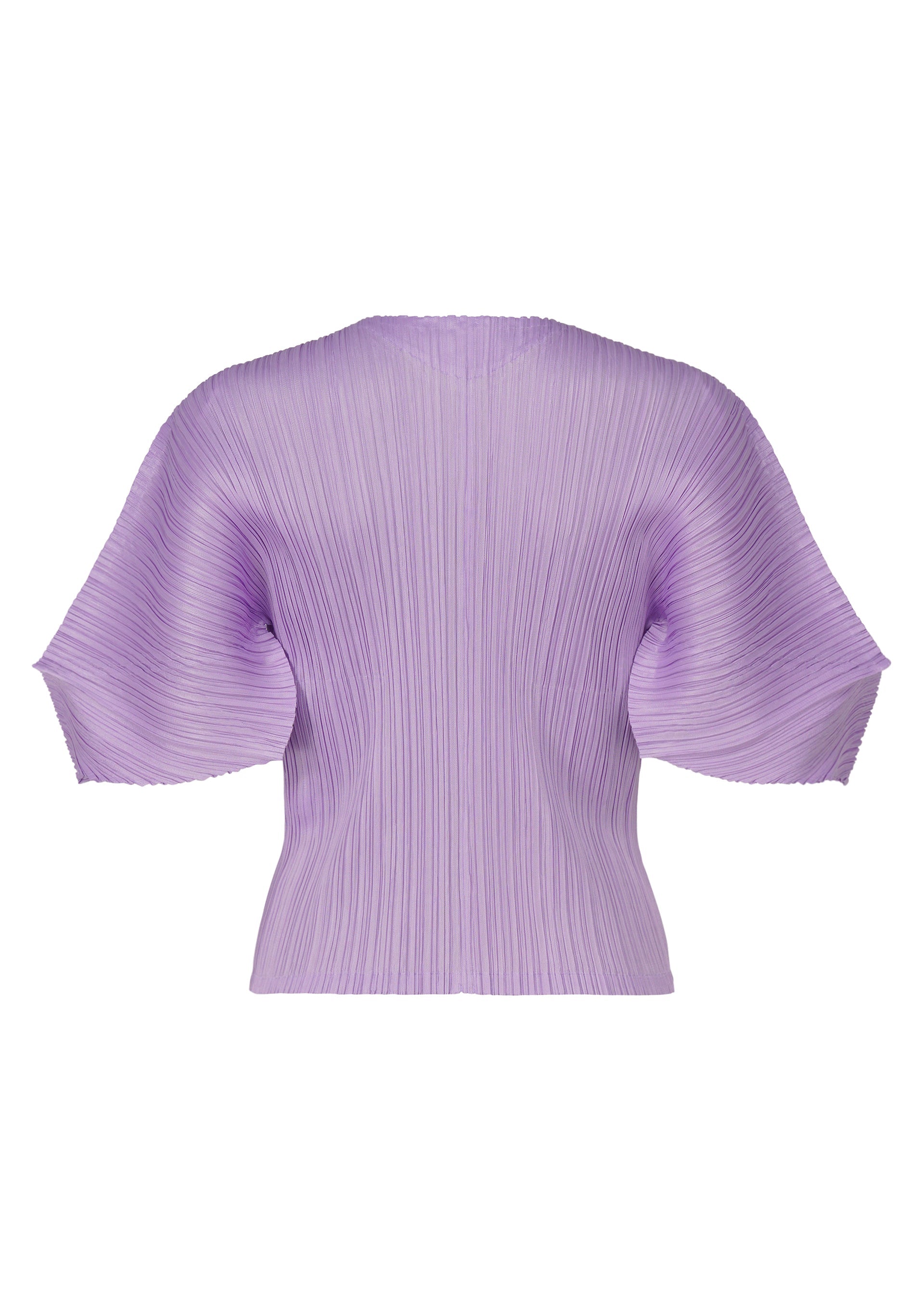 A detail shot of the PLEATS PLEASE ISSEY MIYAKE MONTHLY COLORS APRIL cardigan.