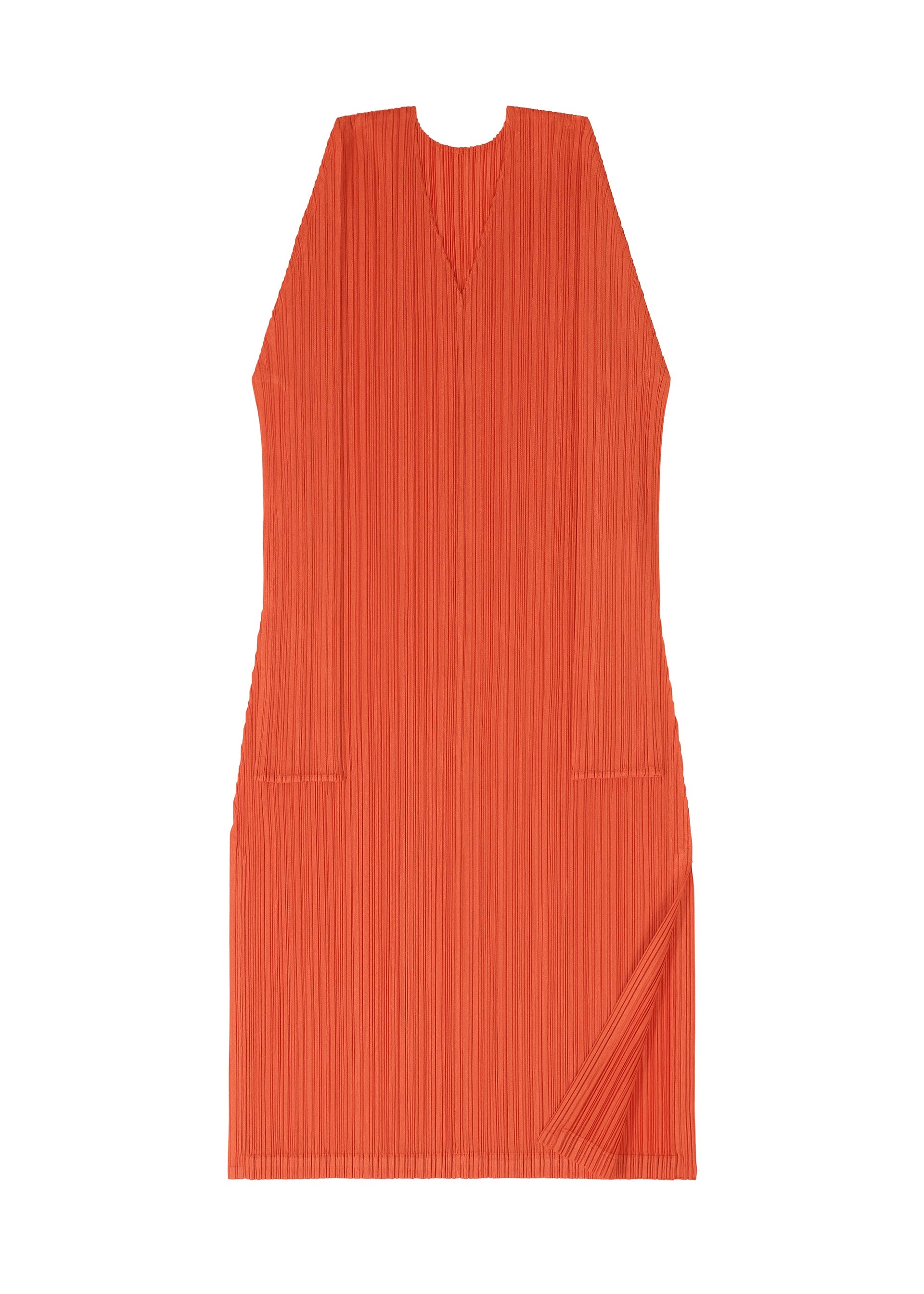 A detail shot of the PLEATS PLEASE ISSEY MIYAKE MONTHLY COLORS FEBRUARY tunic.
