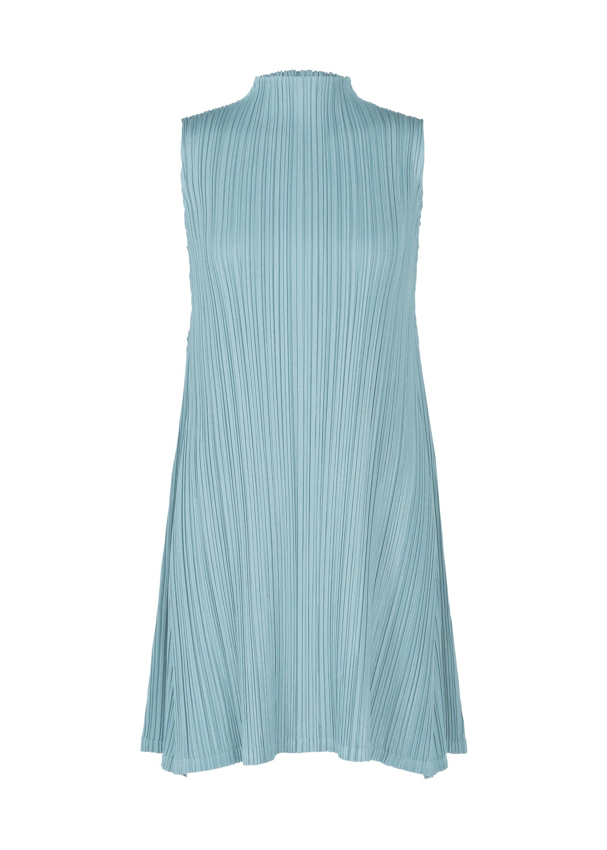 A product shot of the PLEATS PLEASE ISSEY MIYAKE MELLOW PLEATS tunic in blue grey (13).