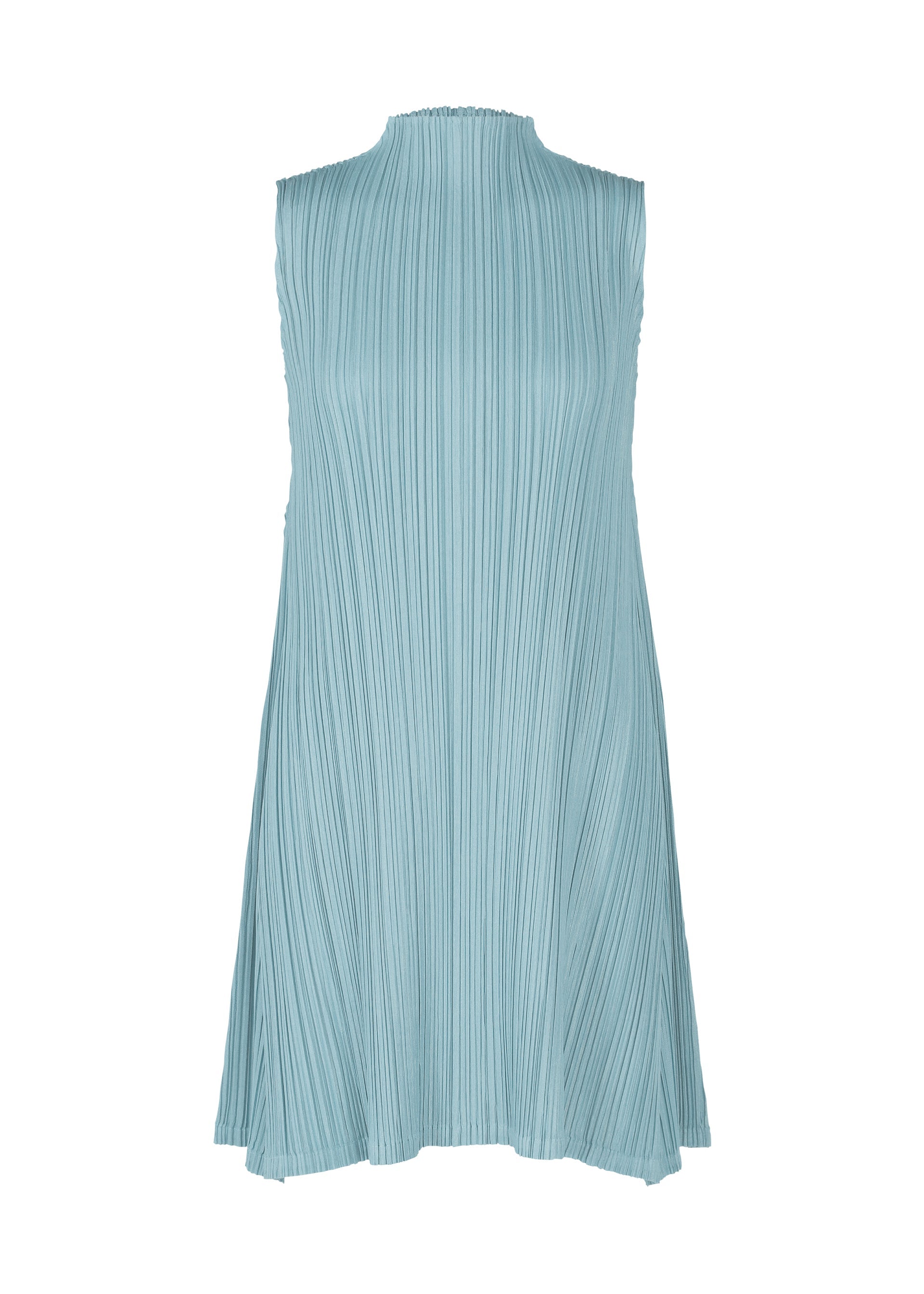 A product shot of the PLEATS PLEASE ISSEY MIYAKE MELLOW PLEATS tunic in blue grey (13).