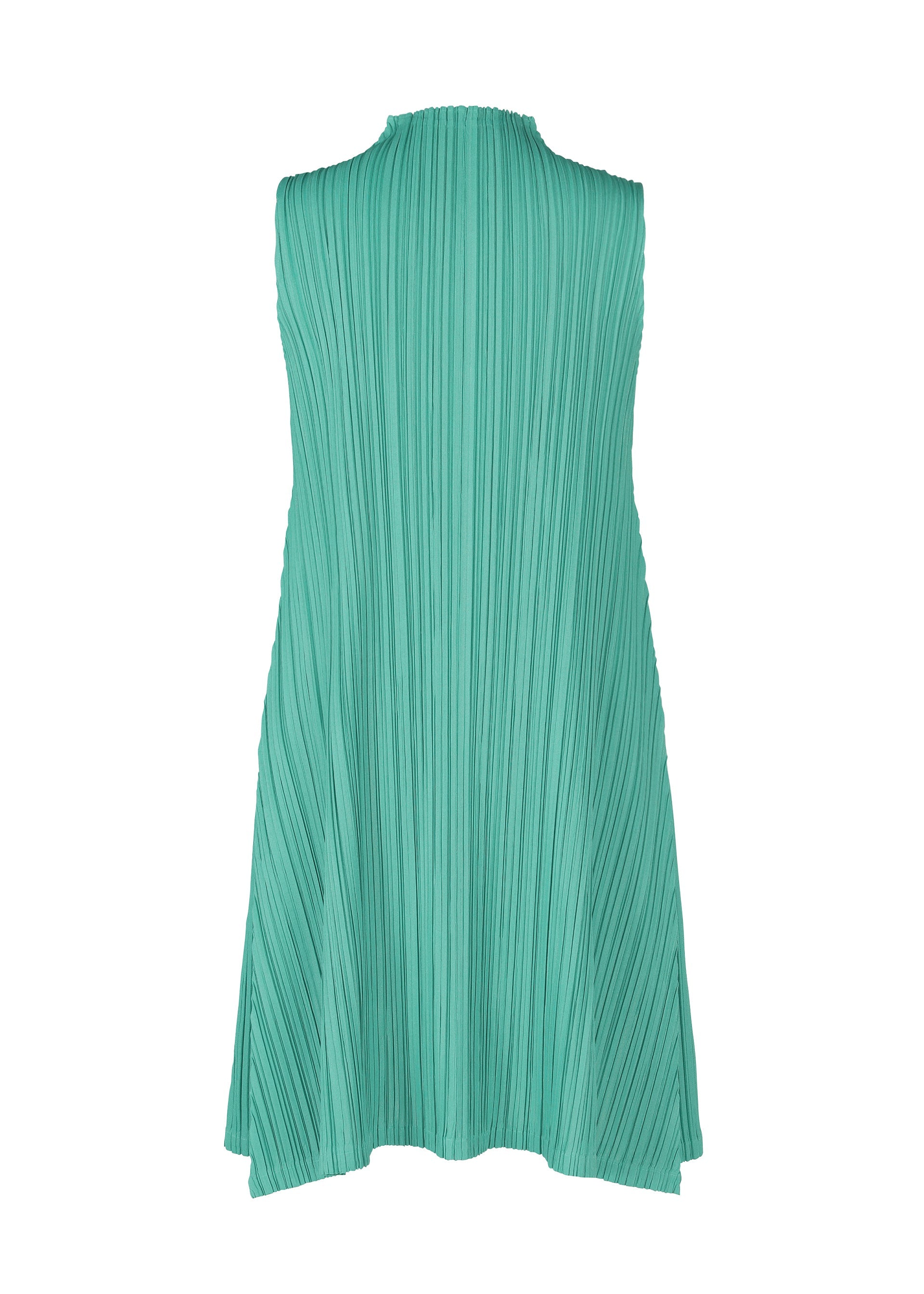 A detail shot of the PLEATS PLEASE ISSEY MIYAKE MELLOW PLEATS tunic.