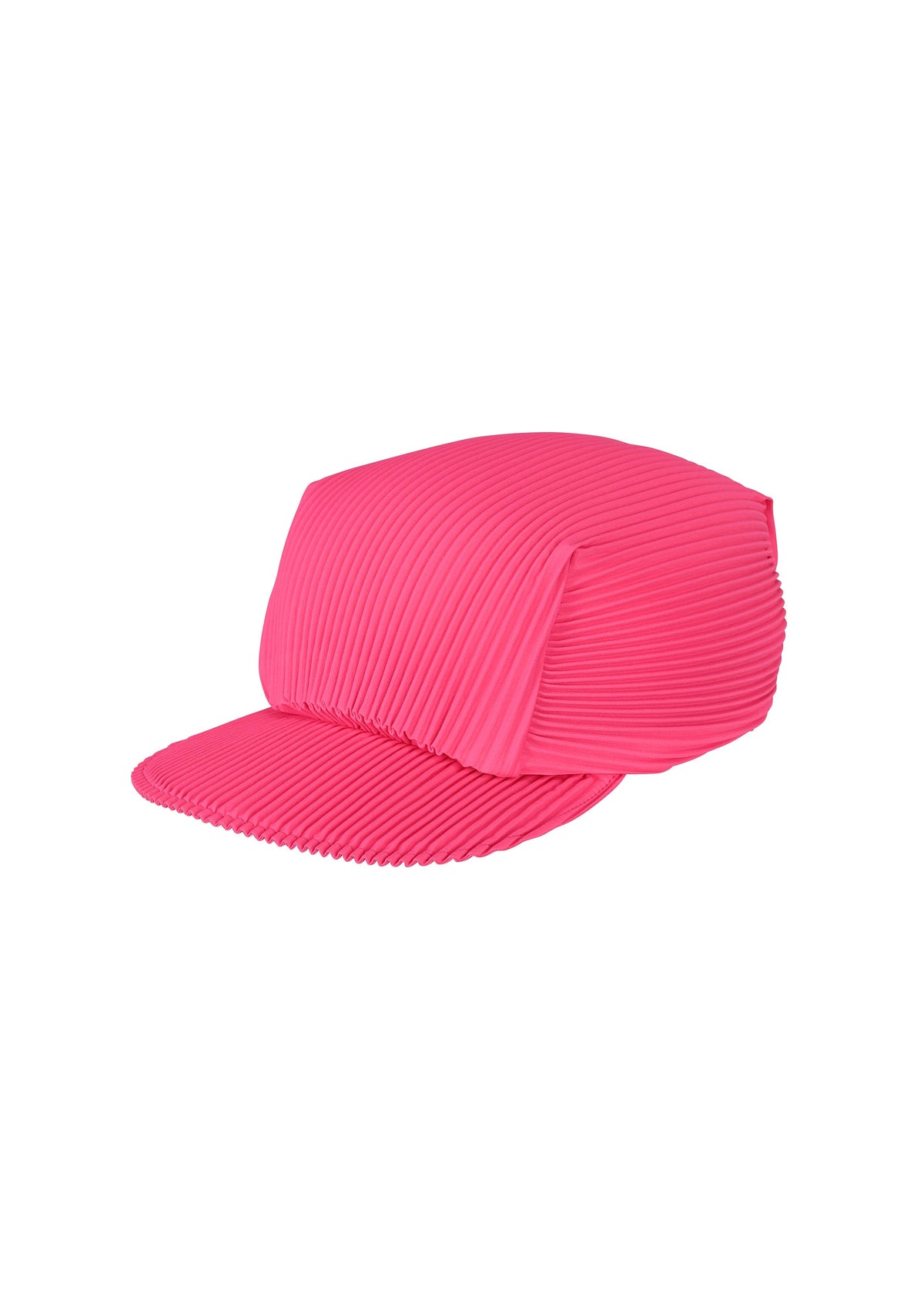 A product shot of the PLEATS PLEASE ISSEY MIYAKE PLEATS CAP hat in bright pink (21).