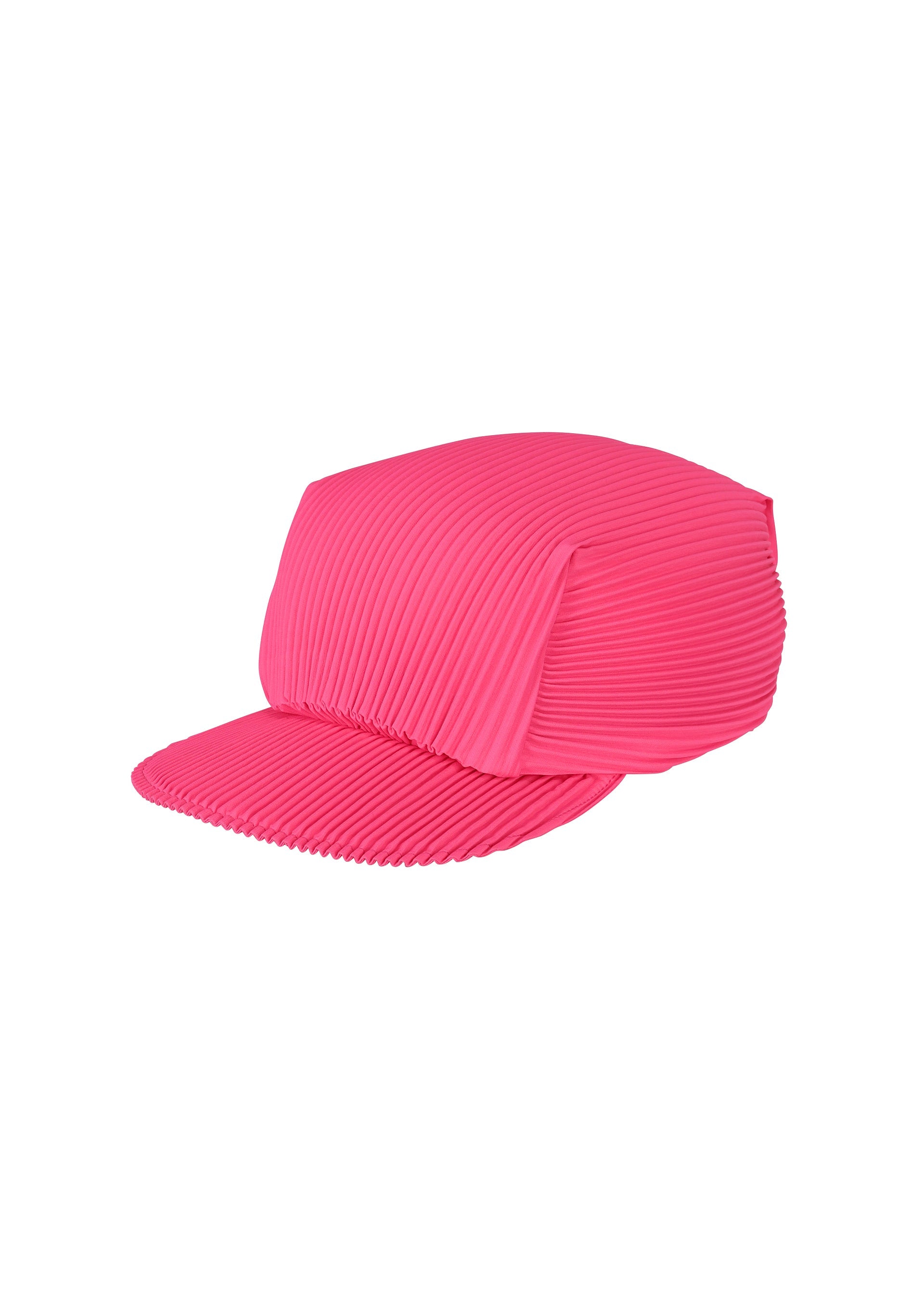 A product shot of the PLEATS PLEASE ISSEY MIYAKE PLEATS CAP hat in bright pink (21).