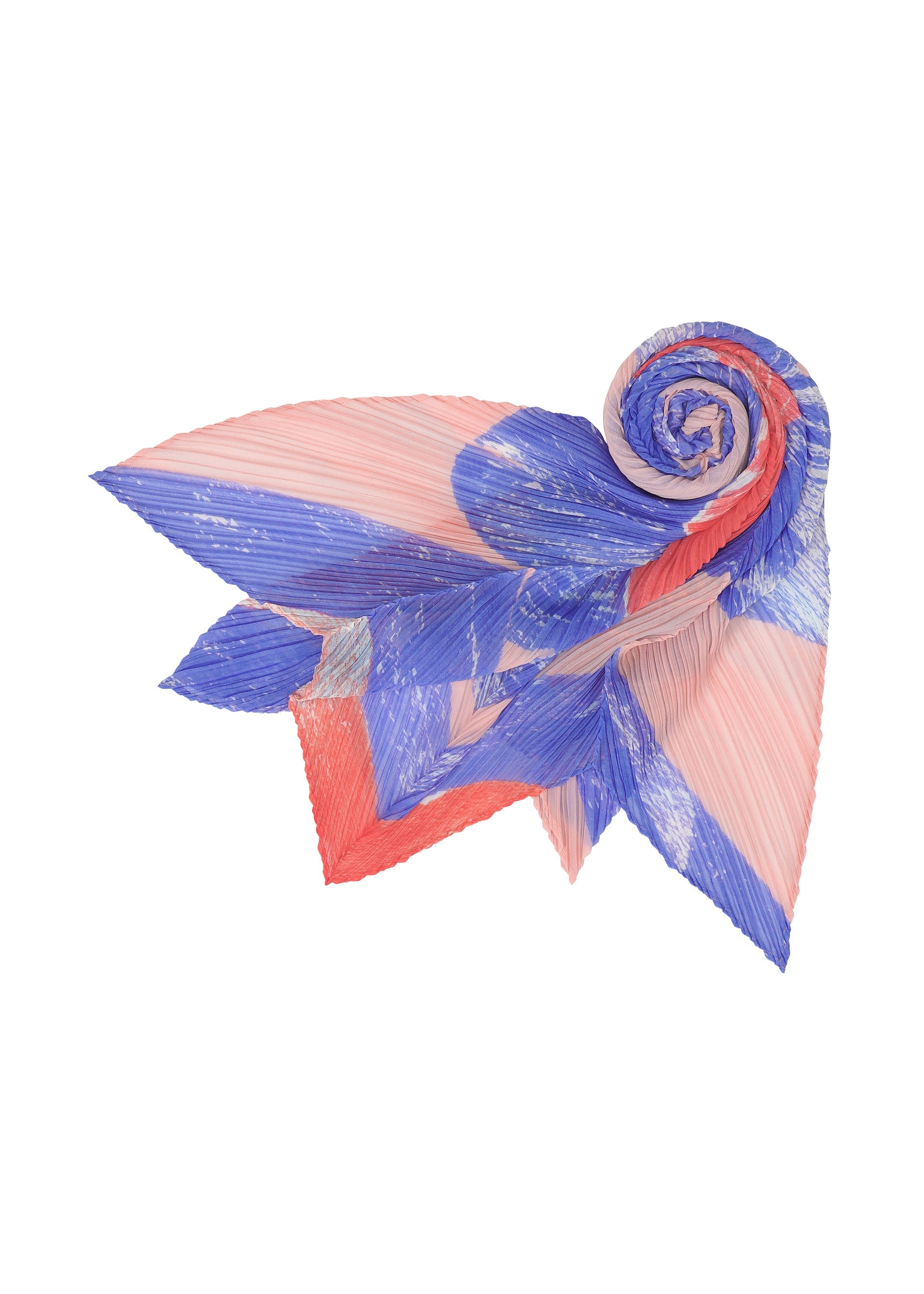 A detail shot of the PLEATS PLEASE ISSEY MIYAKE BACKLIGHT SCARF stole.