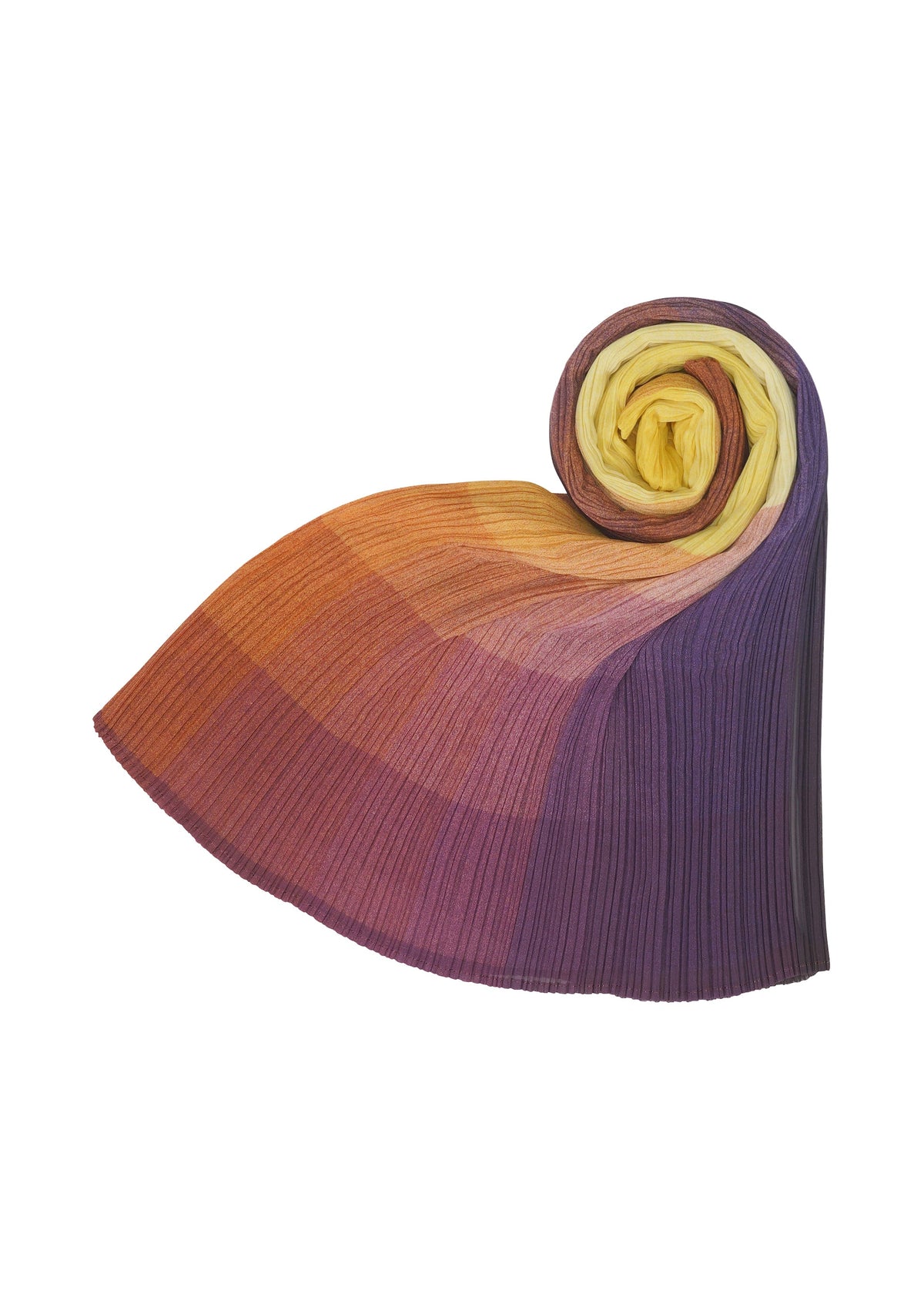 A detail shot of the PLEATS PLEASE ISSEY MIYAKE PHOTON MADAME T stole.