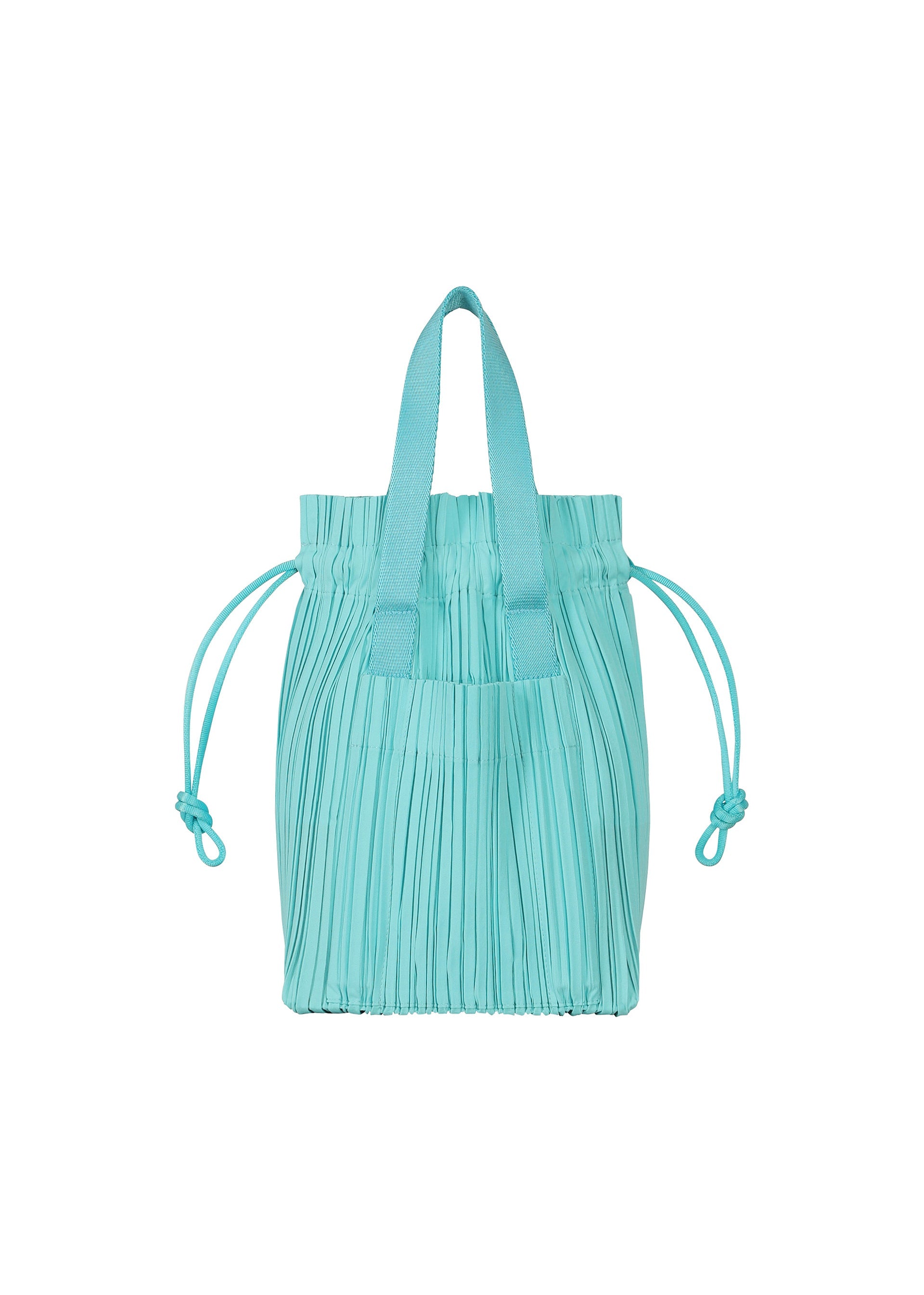 A product shot of the PLEATS PLEASE ISSEY MIYAKE PLEATS TOTE BAG bag in aqua blue (76).