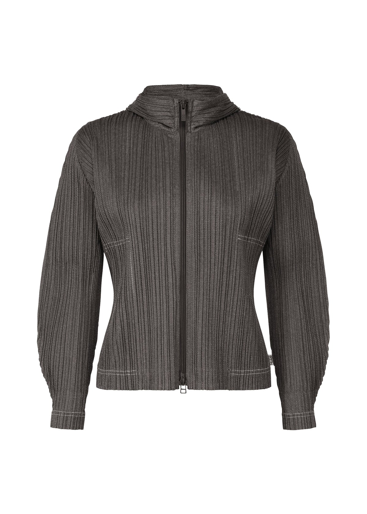 A product shot of the PLEATS PLEASE ISSEY MIYAKE COTTON DENIM jacket in black (15).