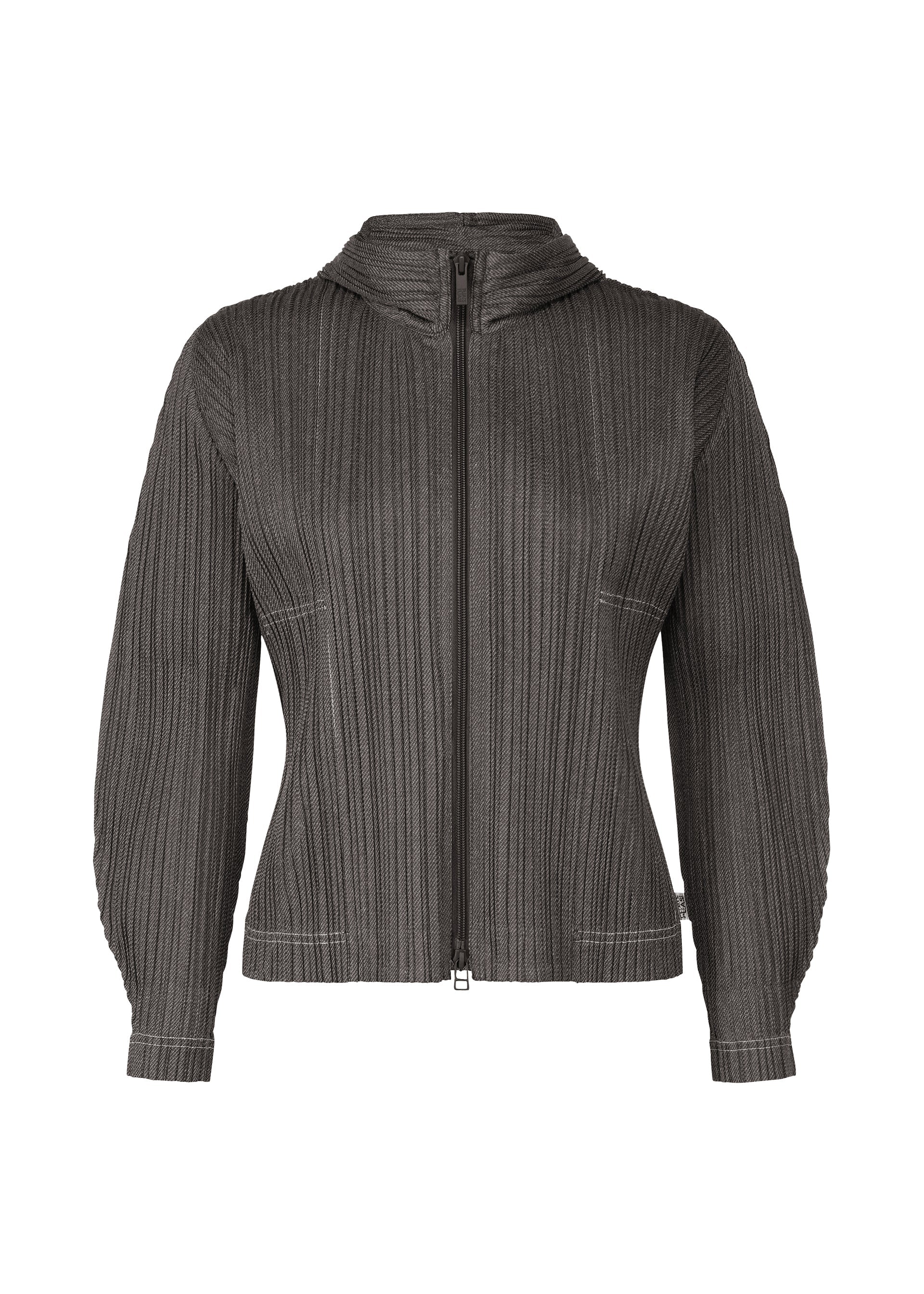 A product shot of the PLEATS PLEASE ISSEY MIYAKE COTTON DENIM jacket in black (15).