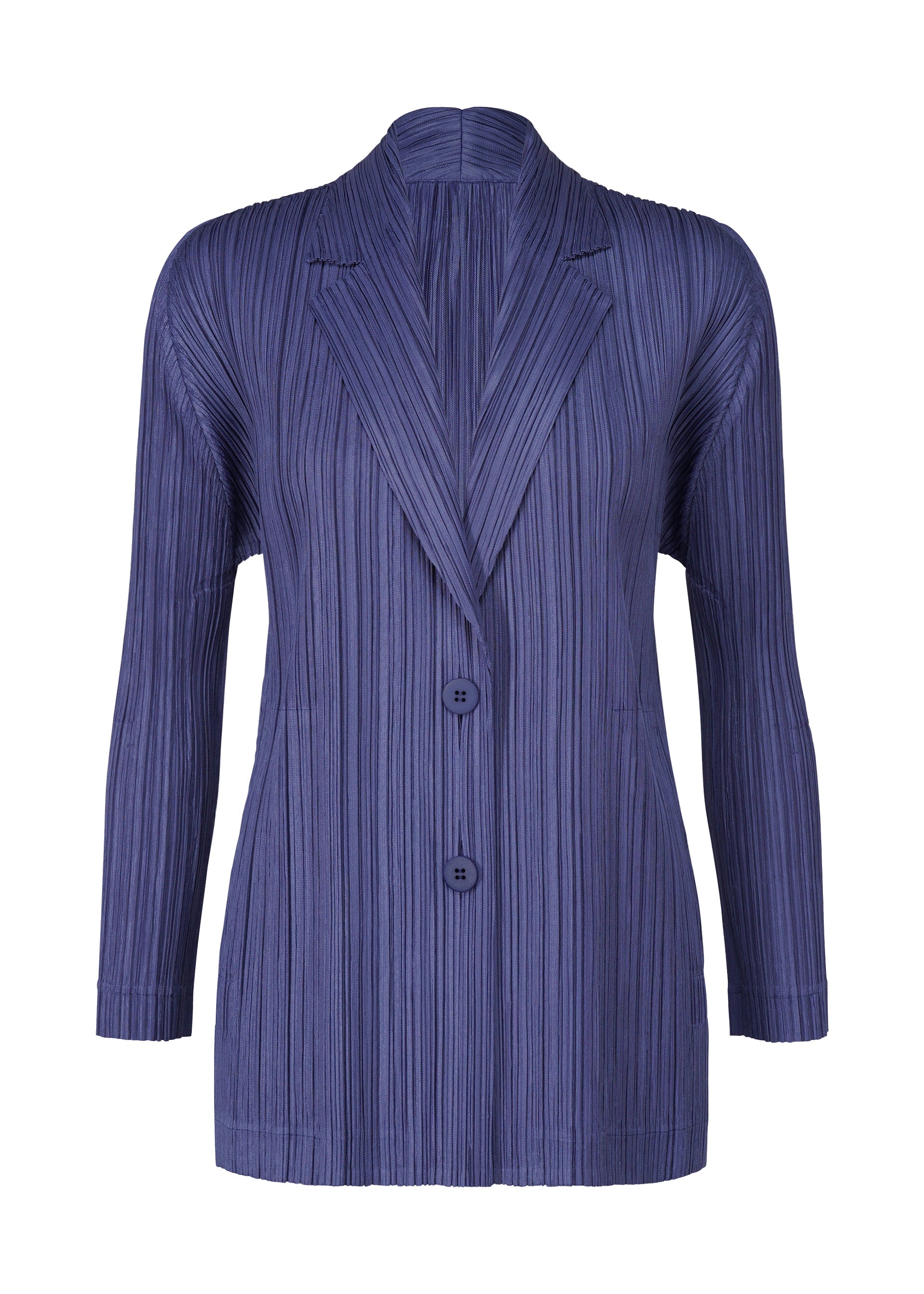 A product shot of the PLEATS PLEASE ISSEY MIYAKE PLEATS JACKET jacket in deep blue (76).