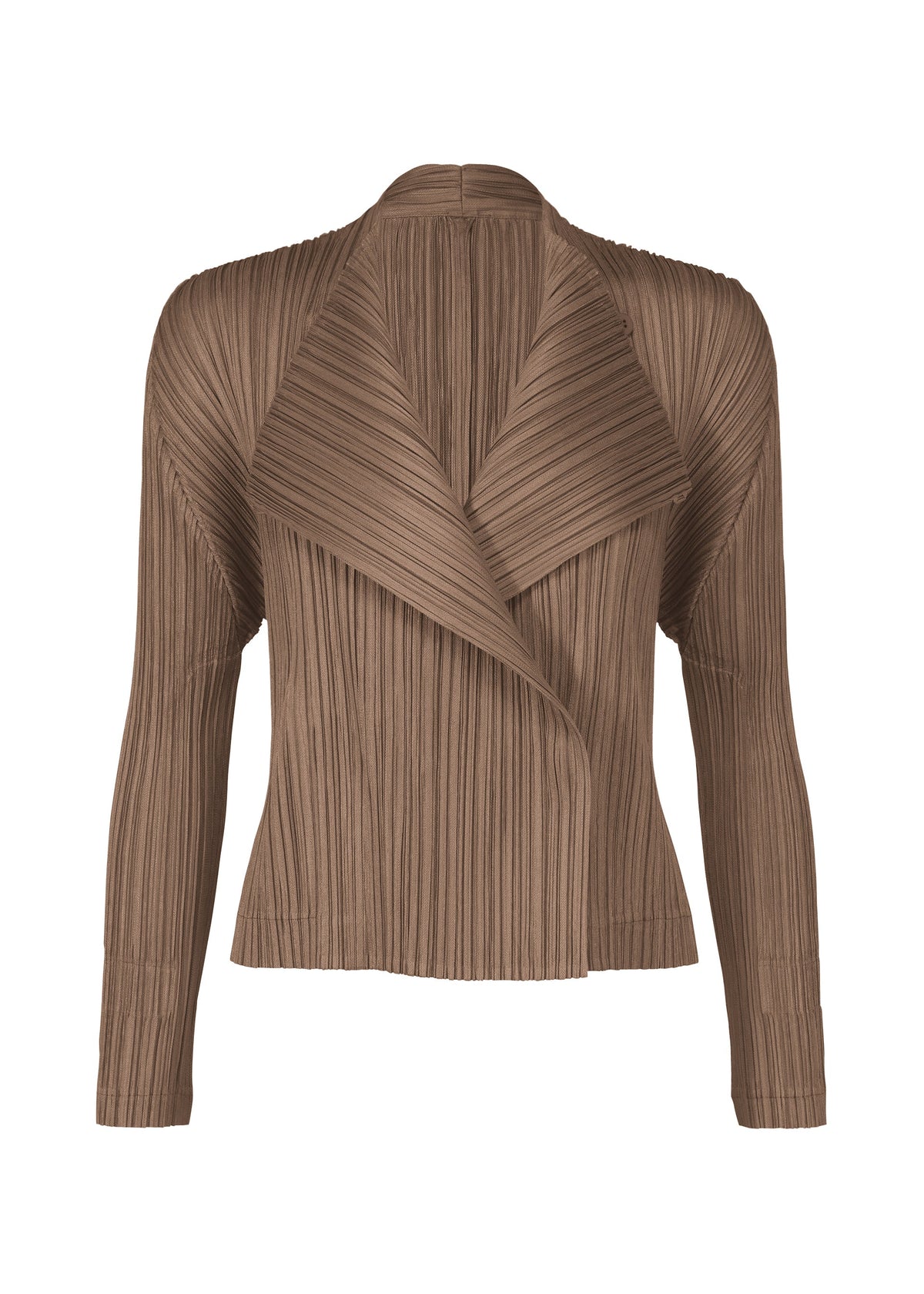 A product shot of the PLEATS PLEASE ISSEY MIYAKE PLEATS JACKET jacket in brown (44).