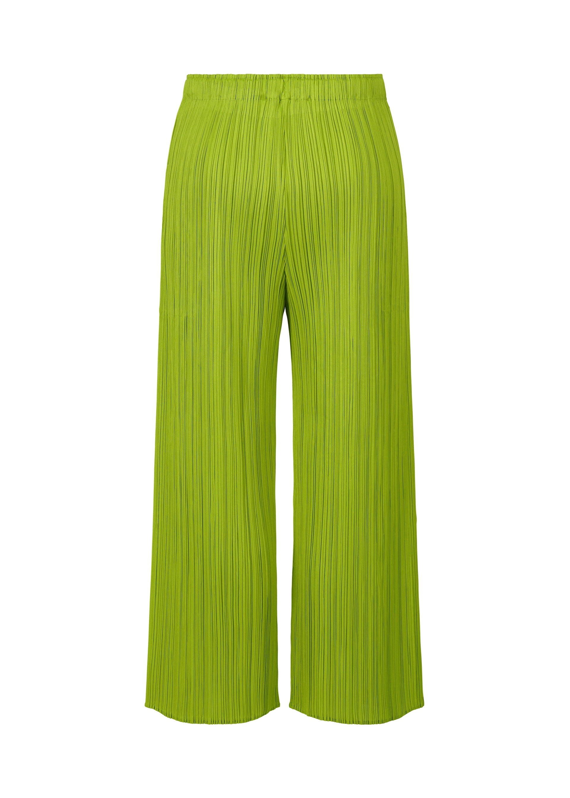 A detail shot of the PLEATS PLEASE ISSEY MIYAKE MONTHLY COLORS AUGUST trousers.