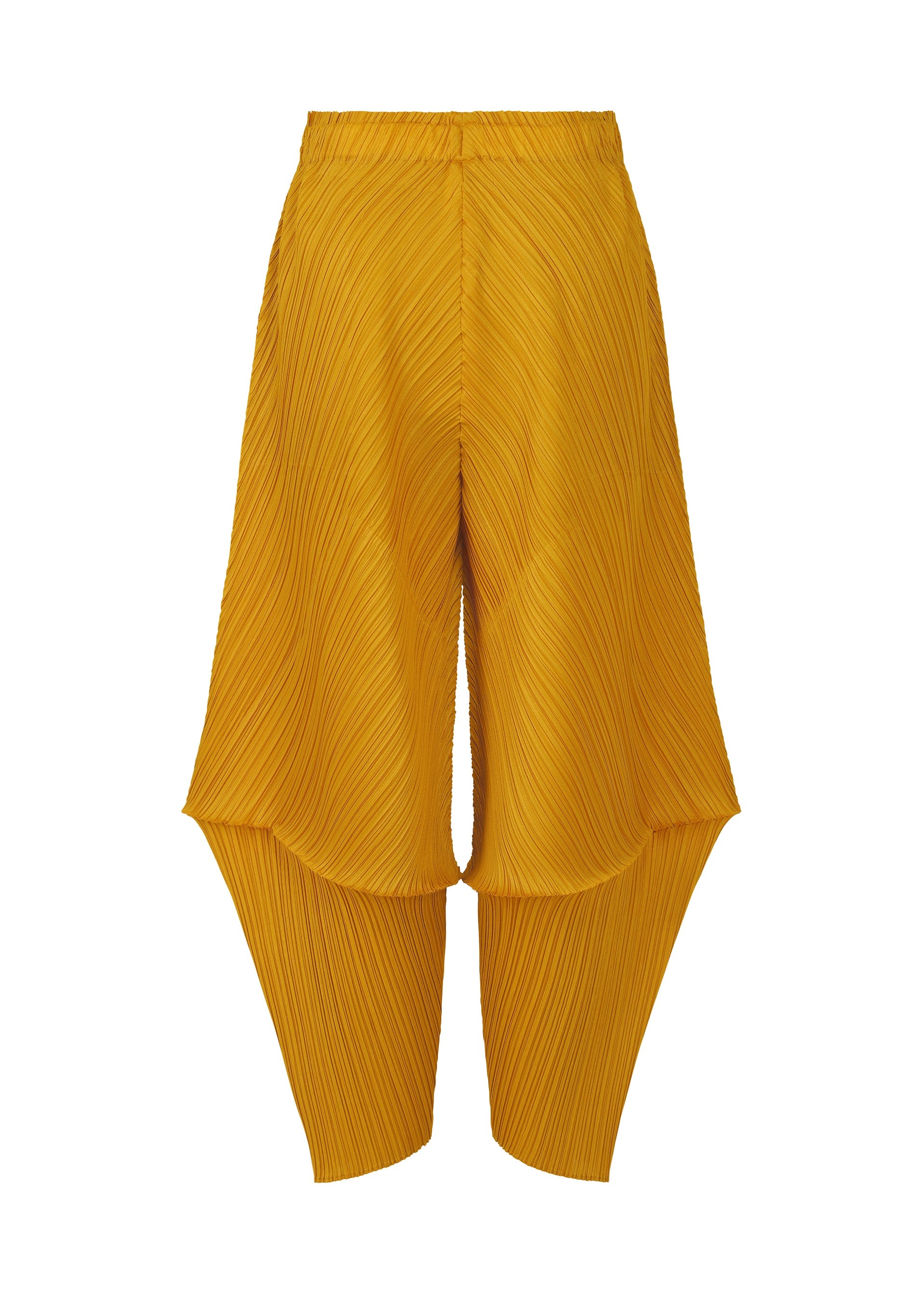 A detail shot of the PLEATS PLEASE ISSEY MIYAKE LEAP trousers.