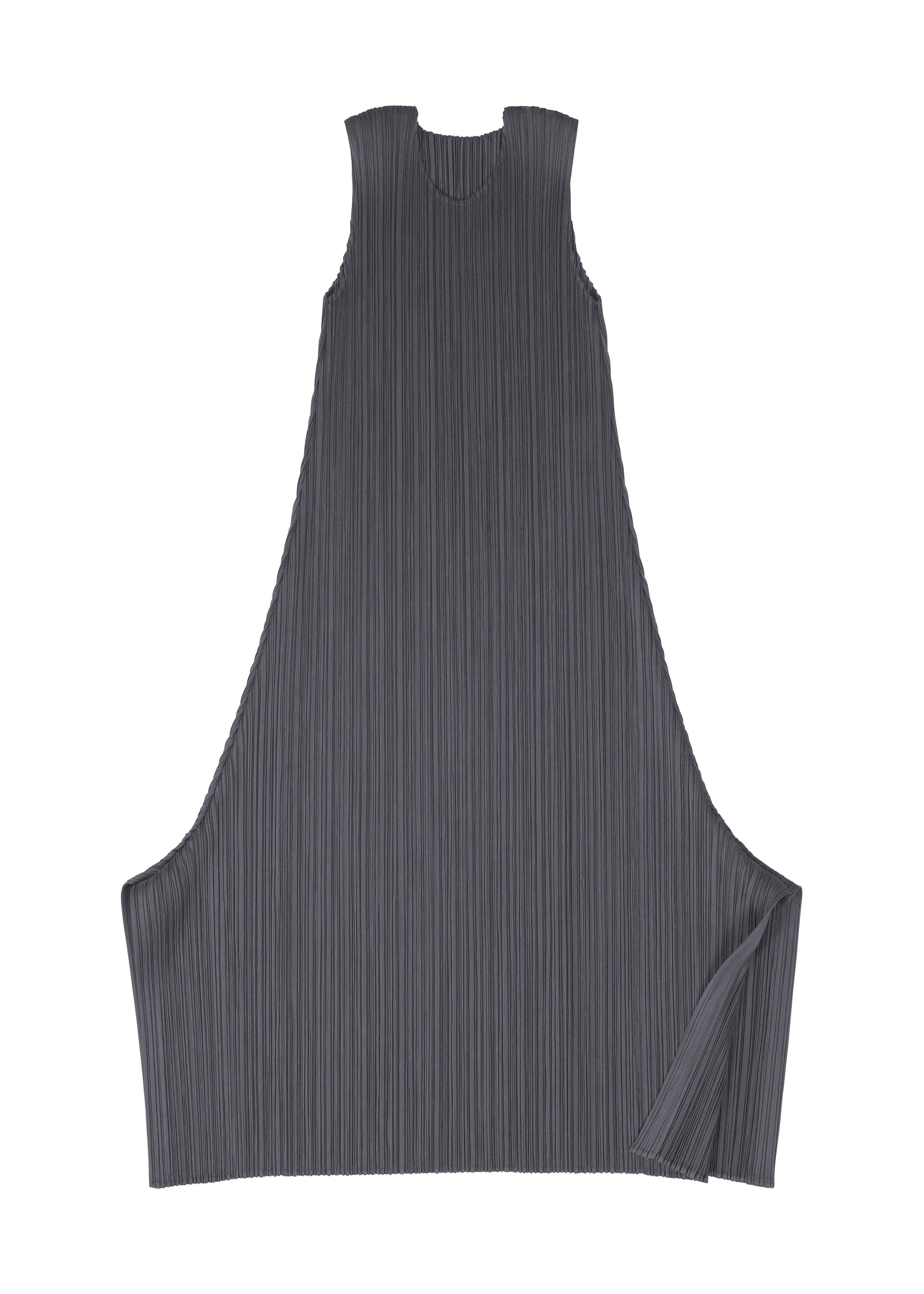 A detail shot of the PLEATS PLEASE ISSEY MIYAKE MONTHLY COLORS JULY dress.