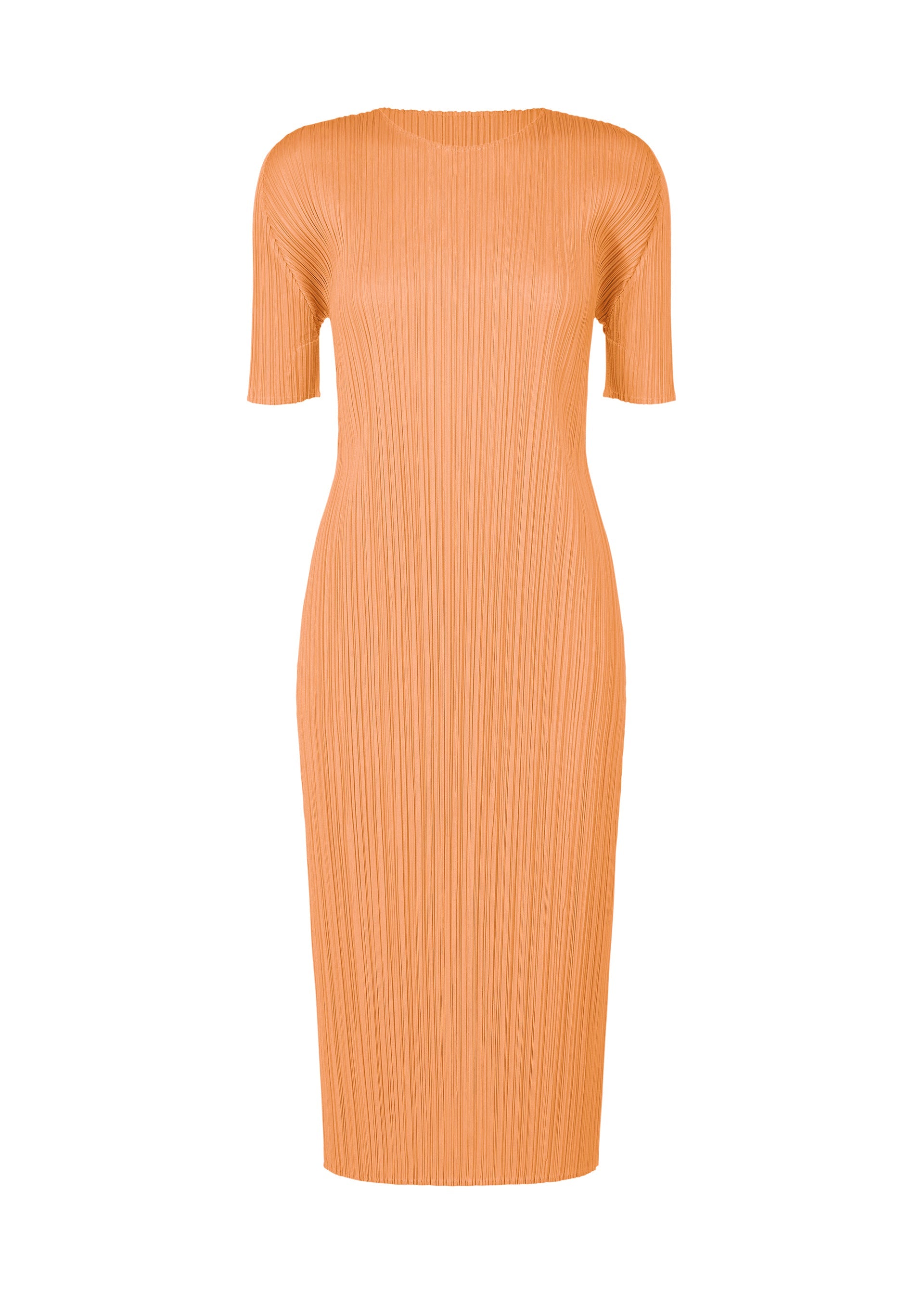 MONTHLY COLORS : AUGUST Short-sleeved Dress Coral Orange