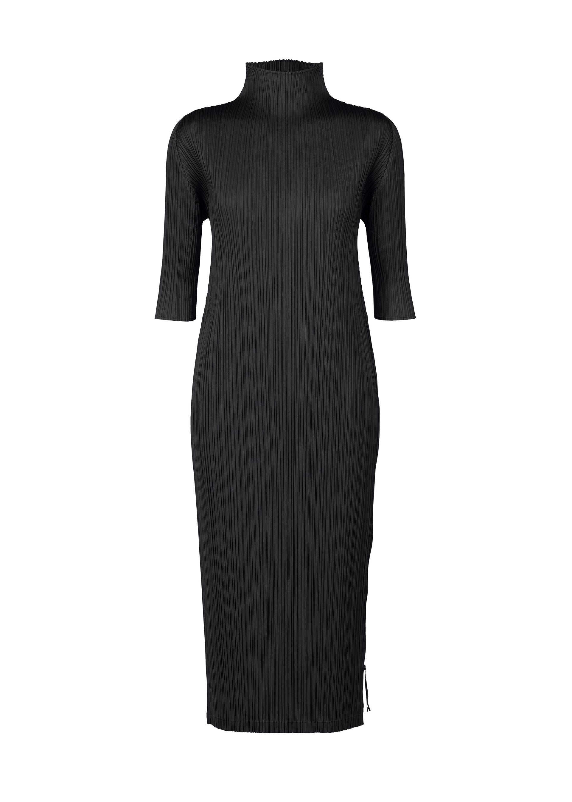 A product shot of the PLEATS PLEASE ISSEY MIYAKE MONTHLY COLORS SEPTEMBER dress in black (15).