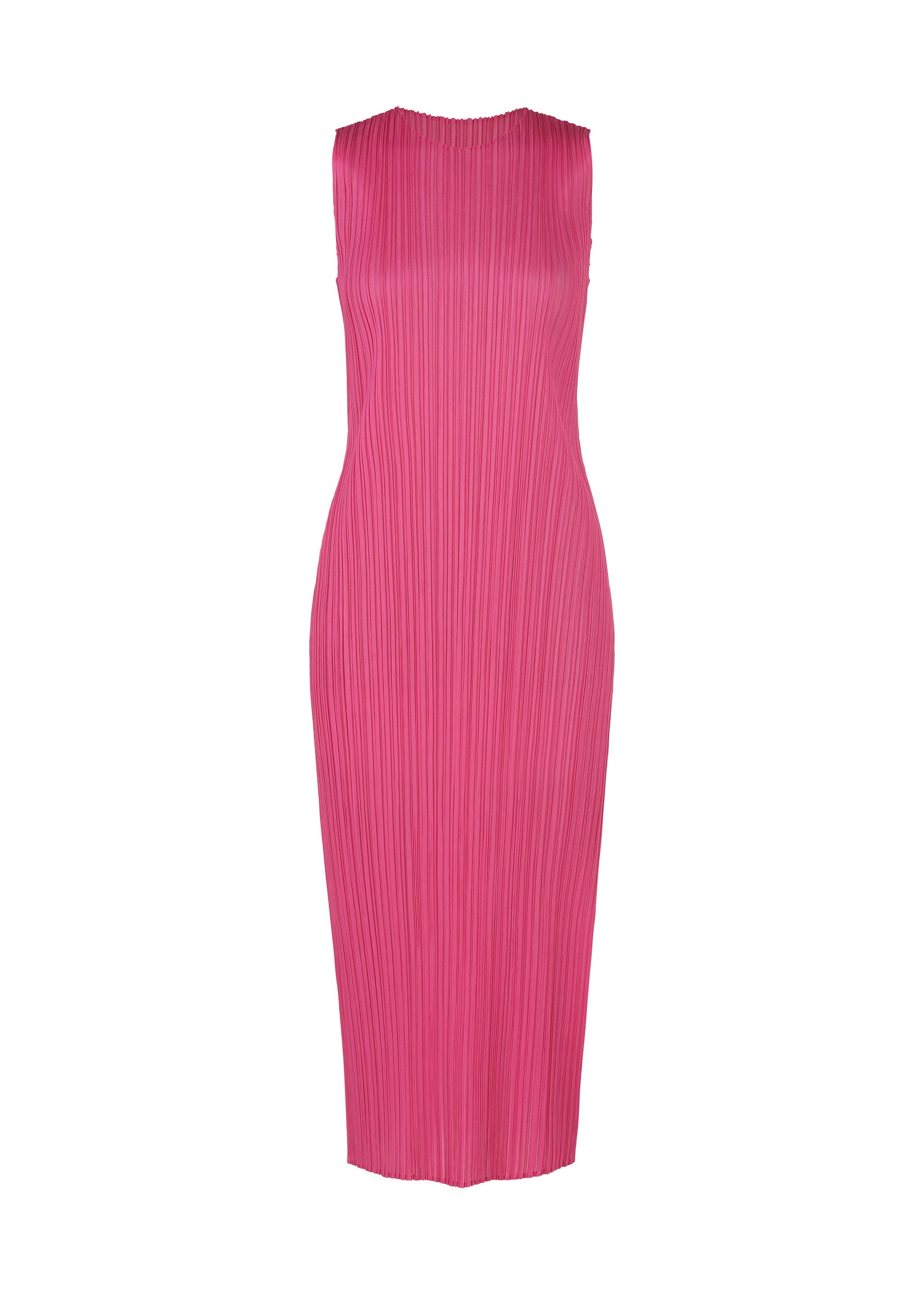 A product shot of the PLEATS PLEASE ISSEY MIYAKE LUCID PLEATS dress in bright pink (27).
