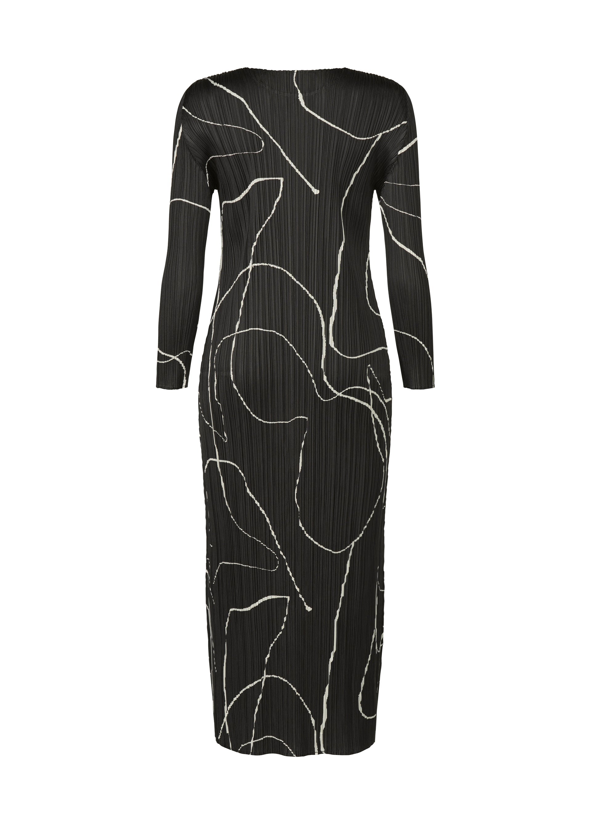 A detail shot of the PLEATS PLEASE ISSEY MIYAKE PAUSE dress.