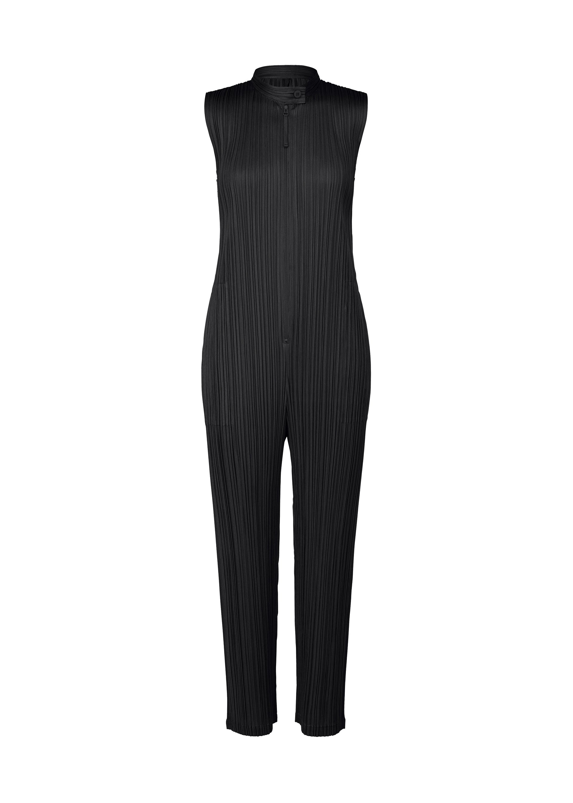 A product shot of the PLEATS PLEASE ISSEY MIYAKE MONTHLY COLORS SEPTEMBER jumpsuit in black (15).
