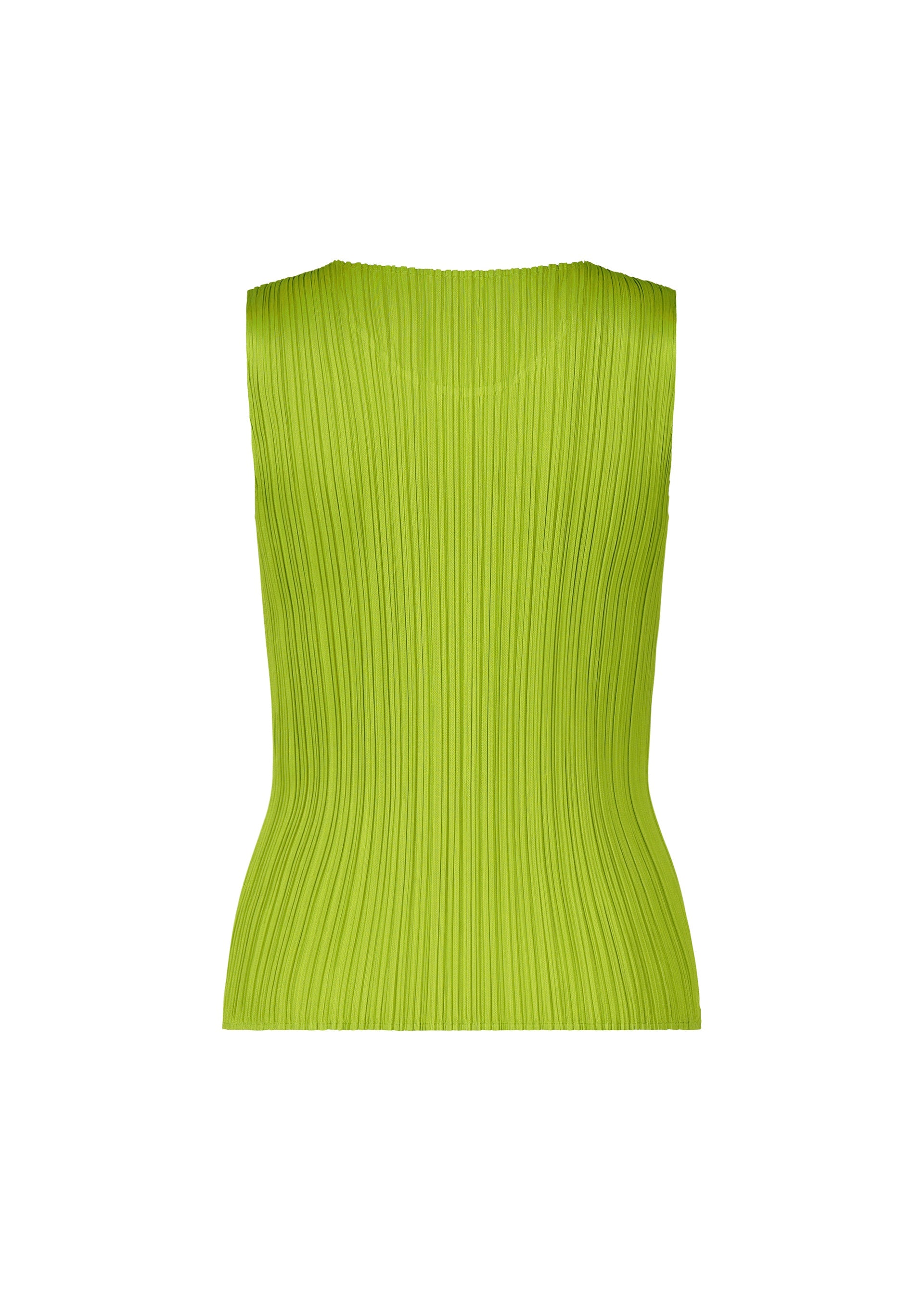 A detail shot of the PLEATS PLEASE ISSEY MIYAKE MONTHLY COLORS AUGUST top.