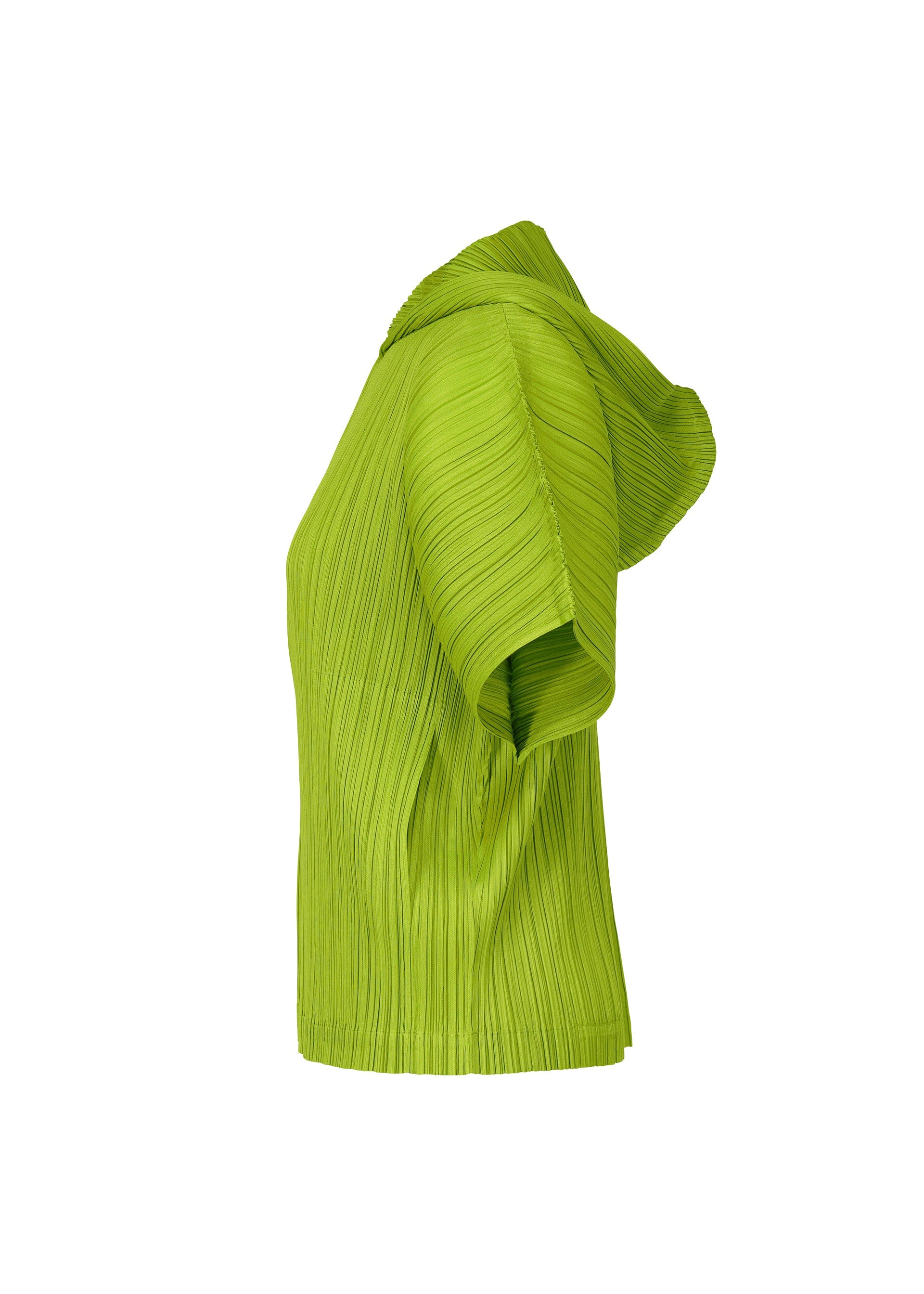 A detail shot of the PLEATS PLEASE ISSEY MIYAKE MONTHLY COLORS AUGUST top.