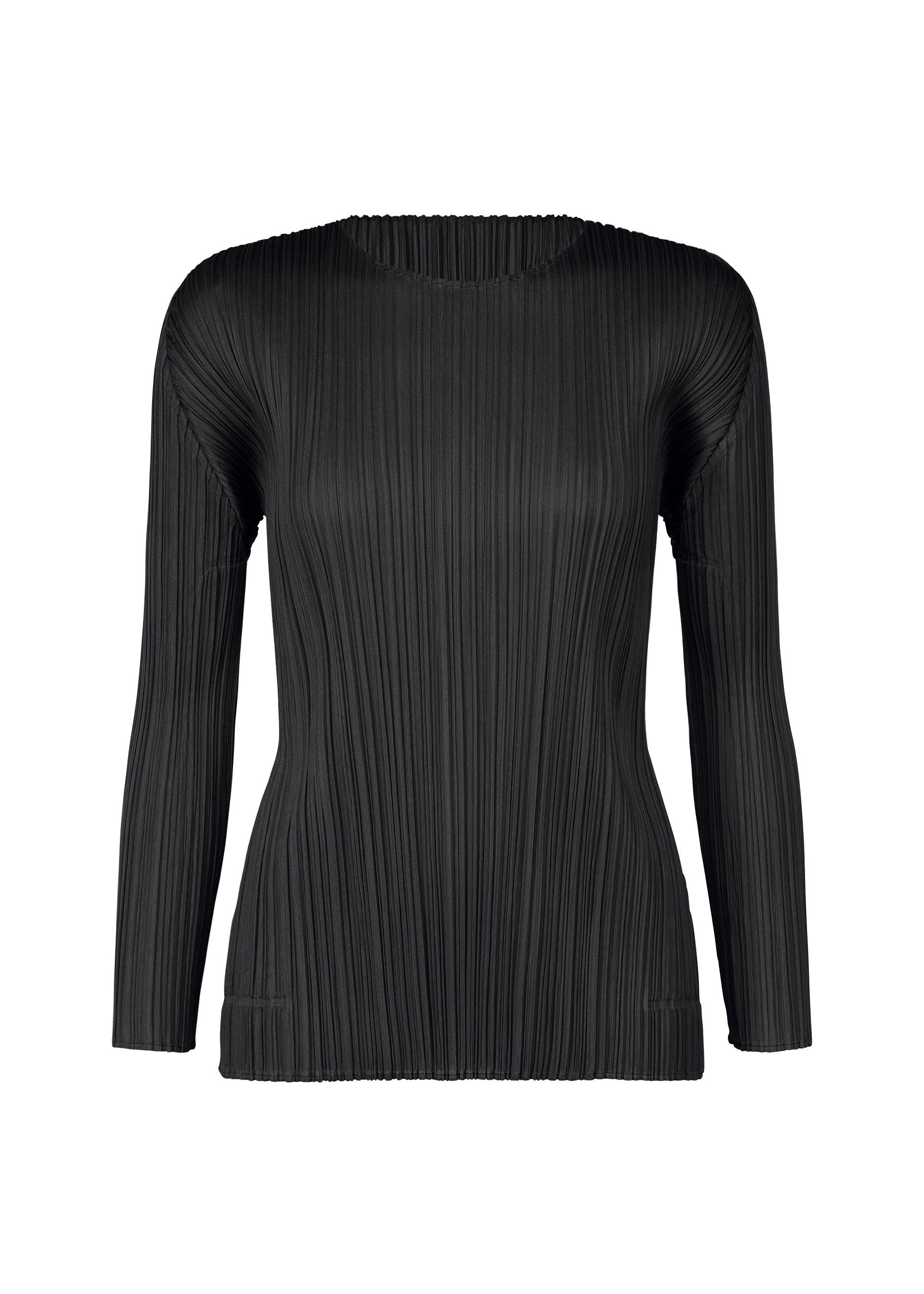 A product shot of the PLEATS PLEASE ISSEY MIYAKE MONTHLY COLORS SEPTEMBER top in black (15).