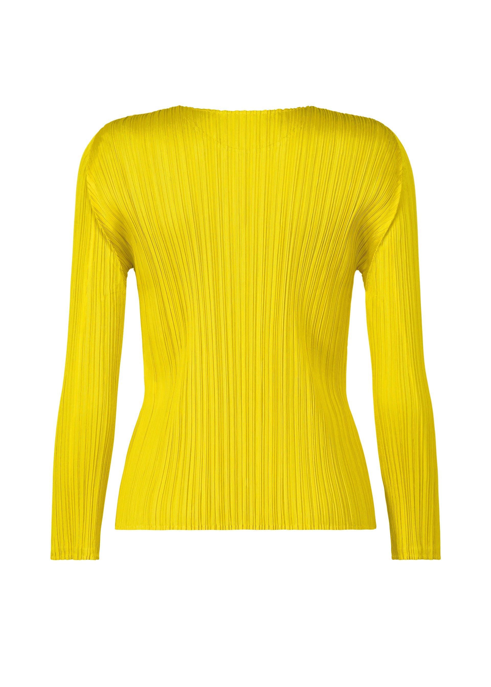 A detail shot of the PLEATS PLEASE ISSEY MIYAKE MONTHLY COLORS OCTOBER top.