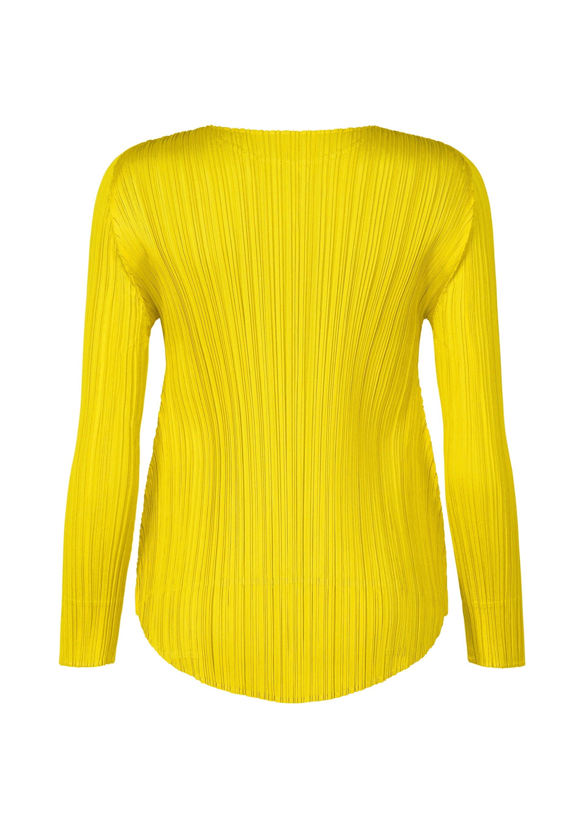 A detail shot of the PLEATS PLEASE ISSEY MIYAKE MONTHLY COLORS OCTOBER top.