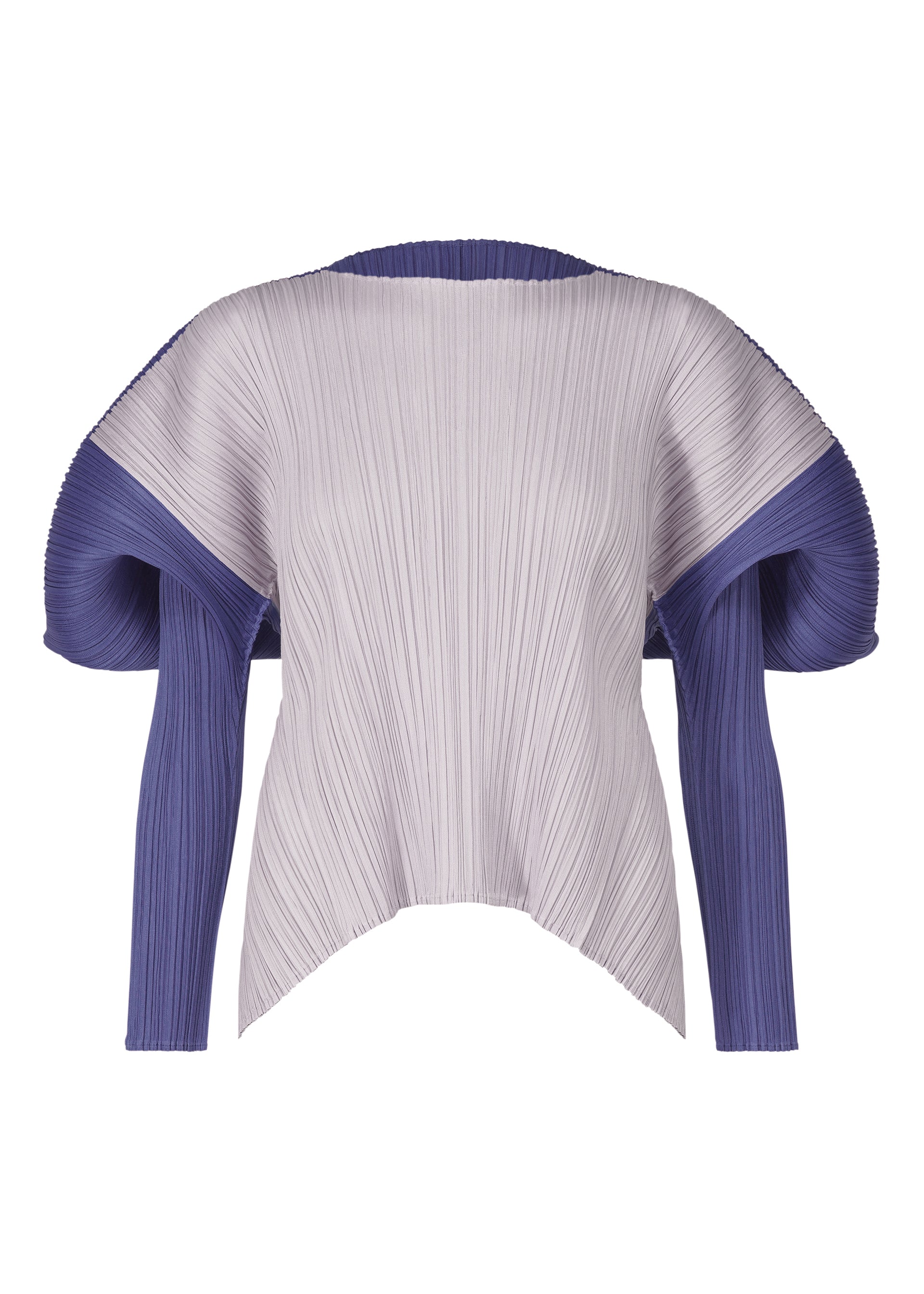 A product shot of the PLEATS PLEASE ISSEY MIYAKE SQUARE top in blue grey (09).