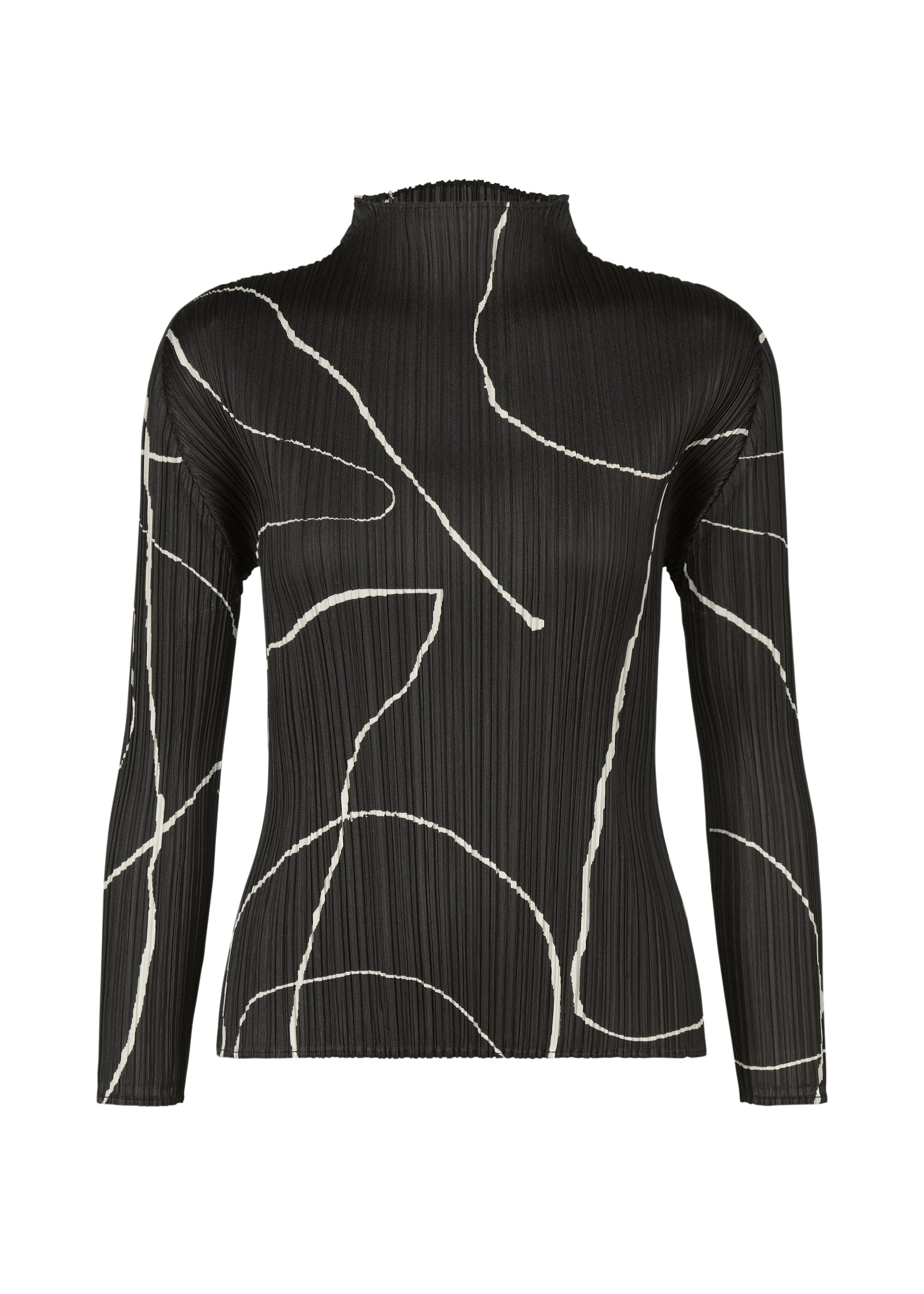 A product shot of the PLEATS PLEASE ISSEY MIYAKE PAUSE top in black (15).