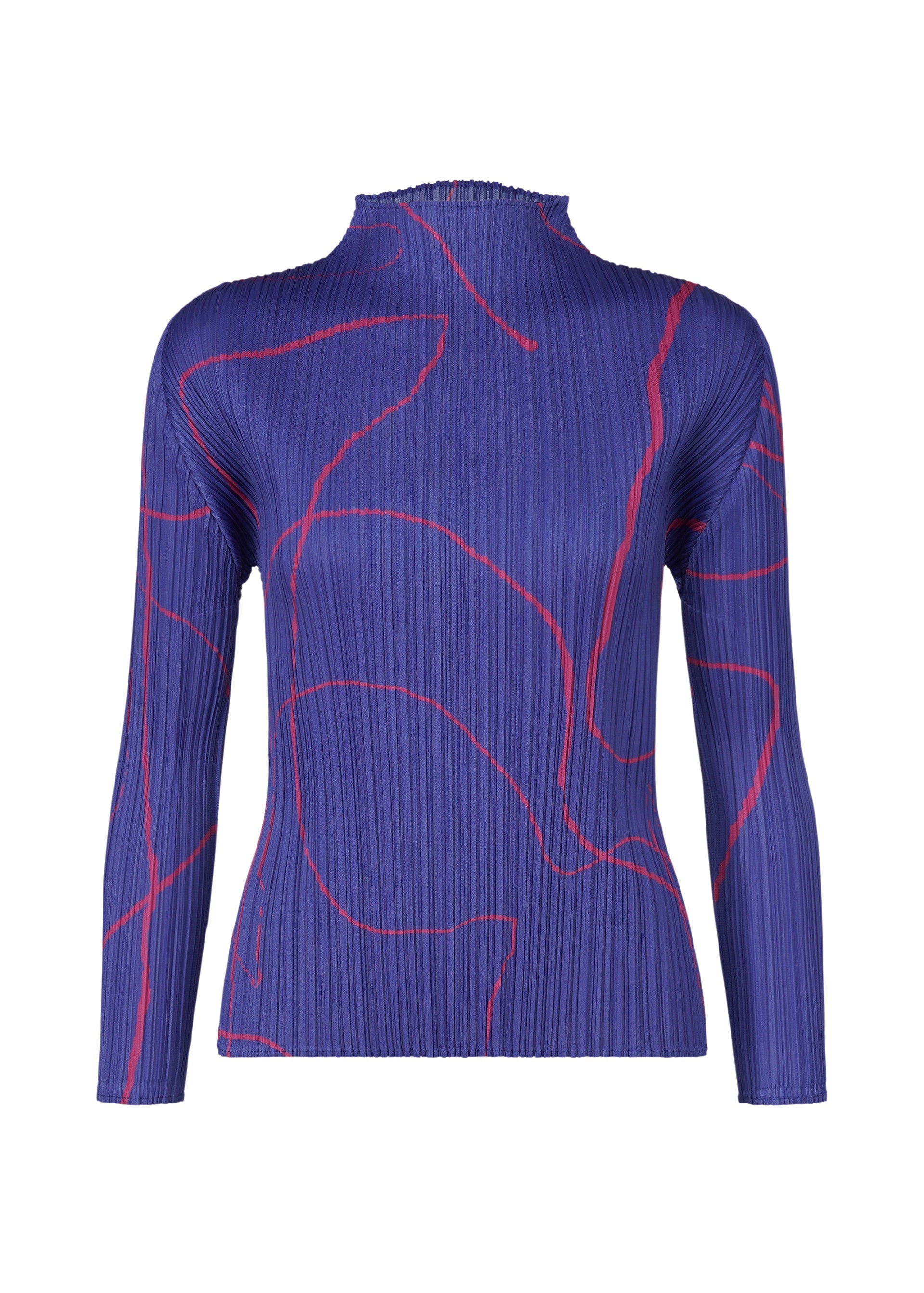 A product shot of the PLEATS PLEASE ISSEY MIYAKE PAUSE top in blue (72).