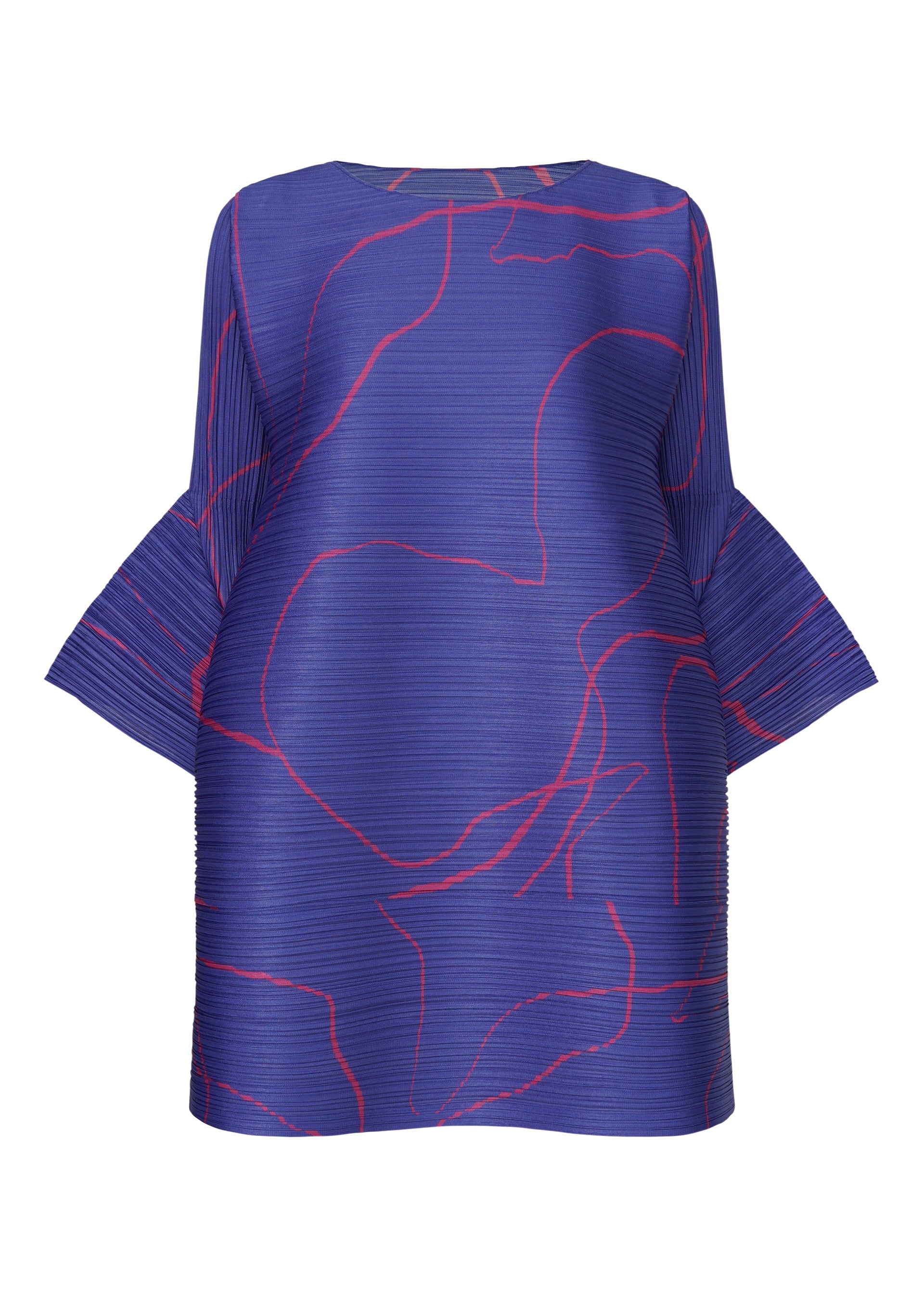 A product shot of the PLEATS PLEASE ISSEY MIYAKE PAUSE tunic in blue (72).