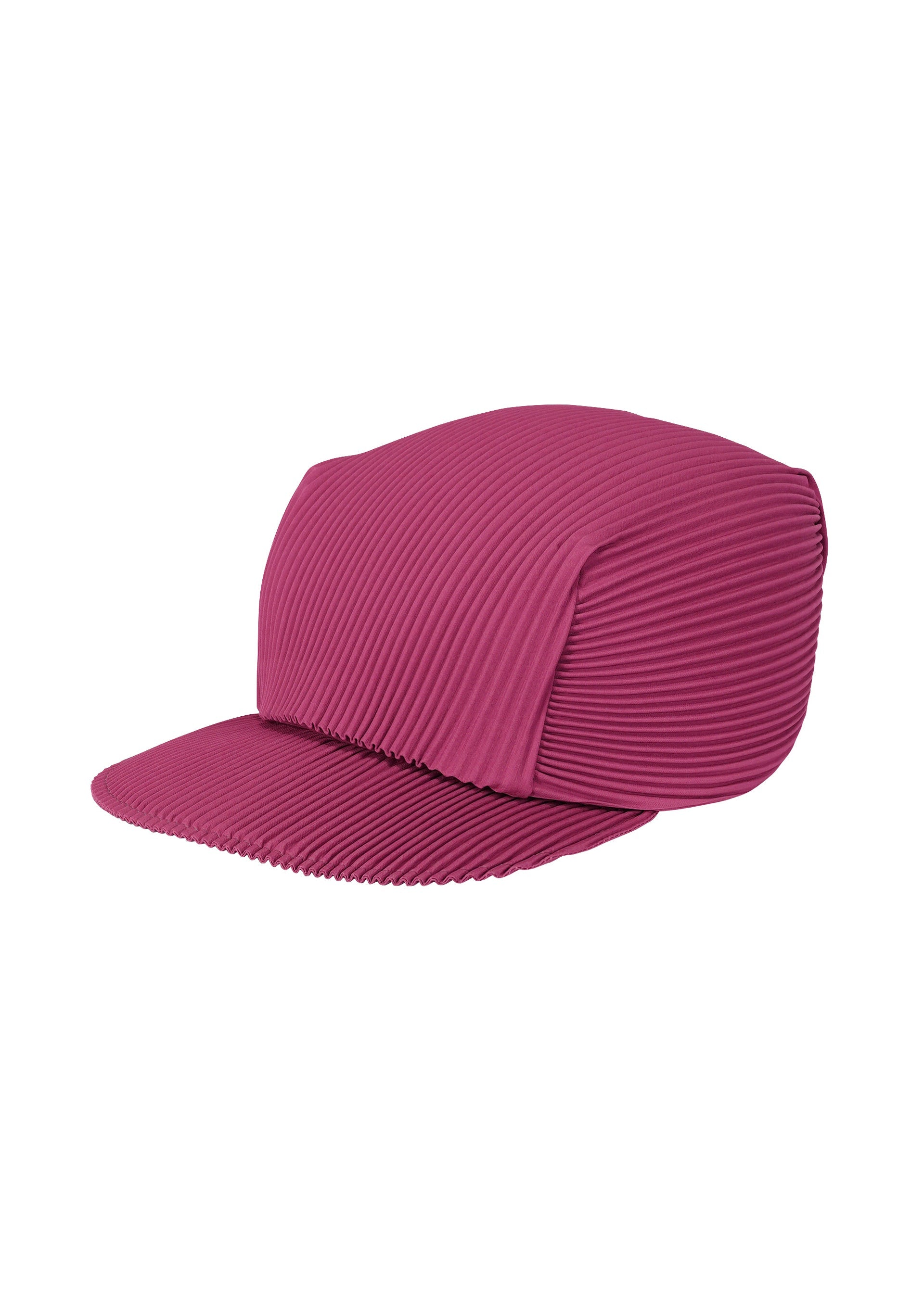 A product shot of the PLEATS PLEASE ISSEY MIYAKE PLEATS CAP hat in magenta (85).