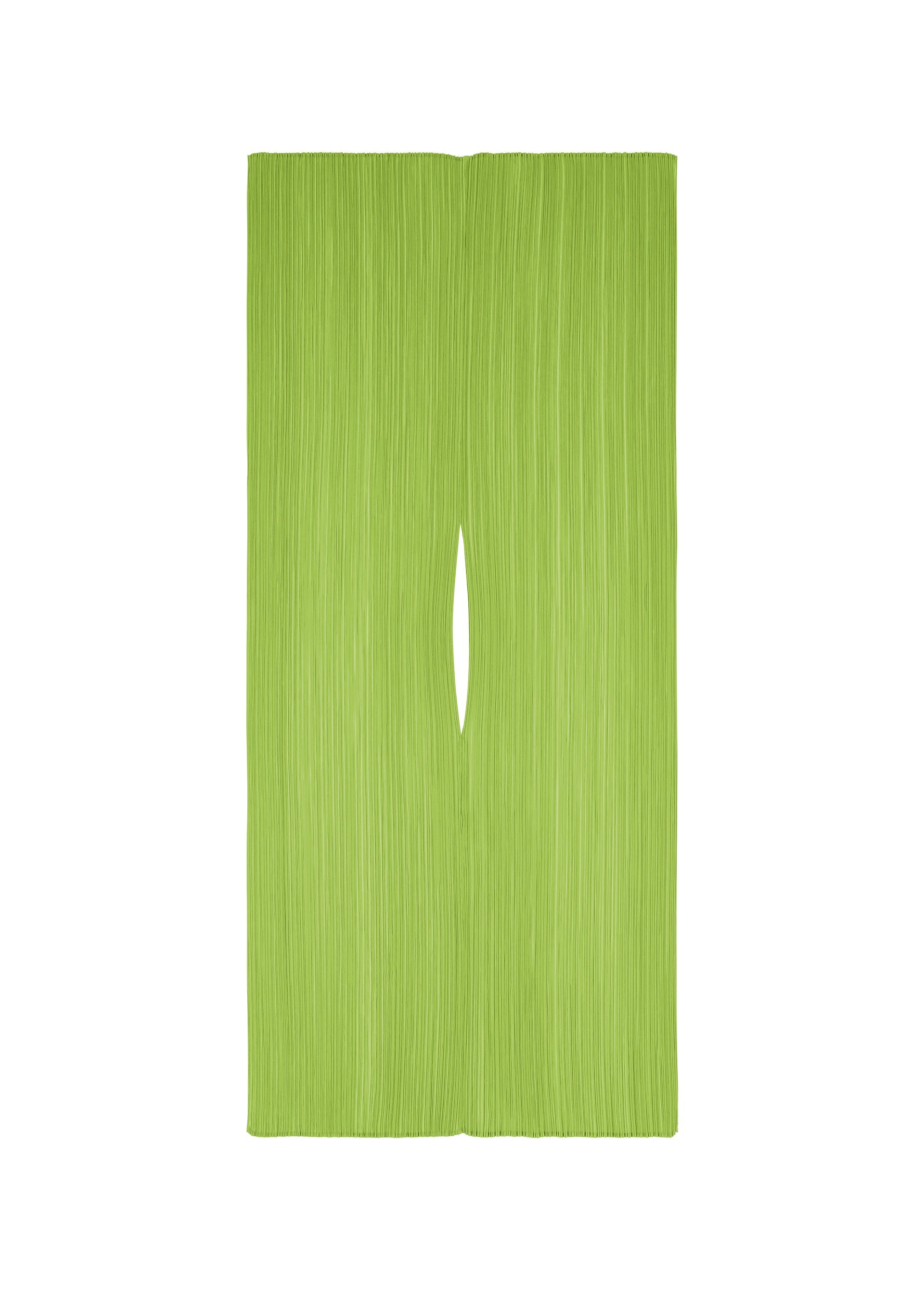 A product shot of the PLEATS PLEASE ISSEY MIYAKE MADAME T AUGUST stole in yellow green (58).