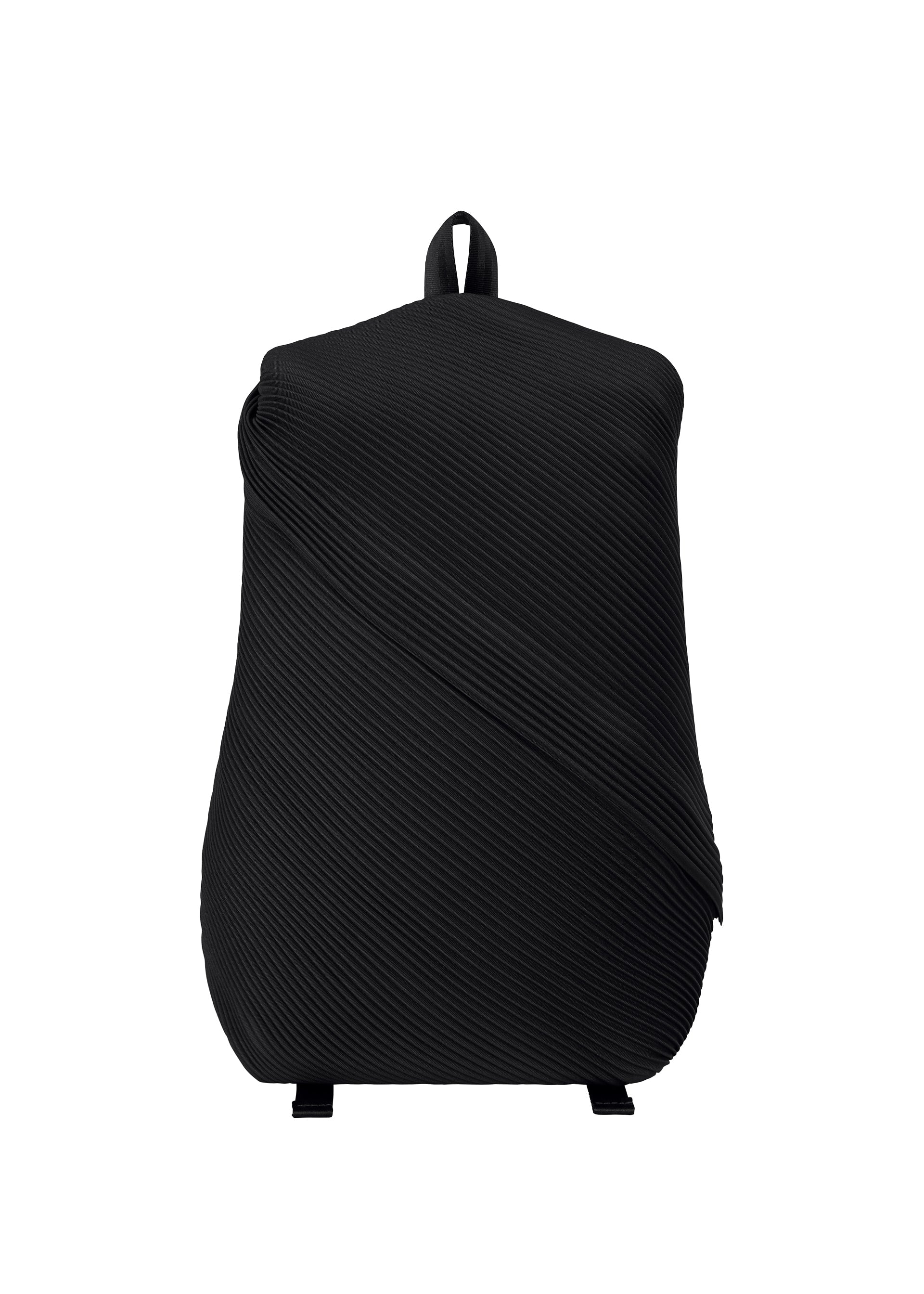 A product shot of the PLEATS PLEASE ISSEY MIYAKE BIAS PLEATS BACKPACK bag in black.