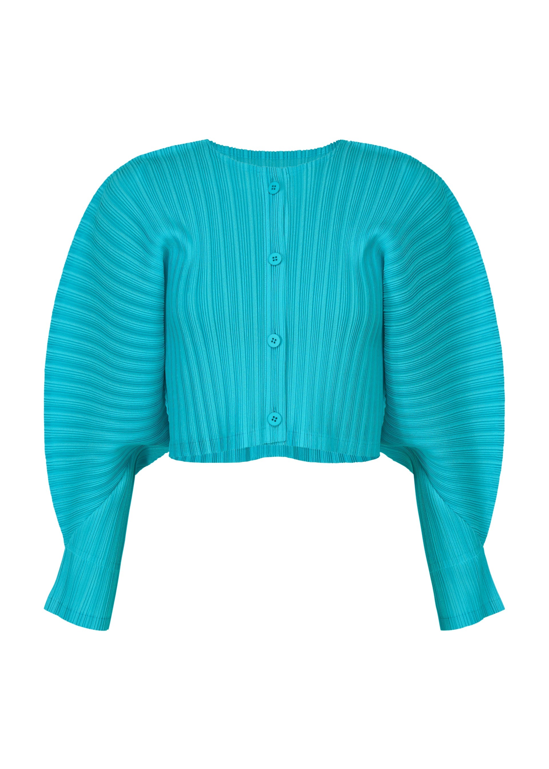 PLEATS PLEASE ISSEY MIYAKE七分袖カーディガン RIB PLEATS JANUARY Cardigan Sky Blue – The official ISSEY MIYAKE