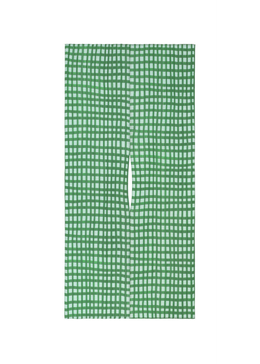 A product shot of the PLEATS PLEASE ISSEY MIYAKE BASKET MADAME-T stole in green.