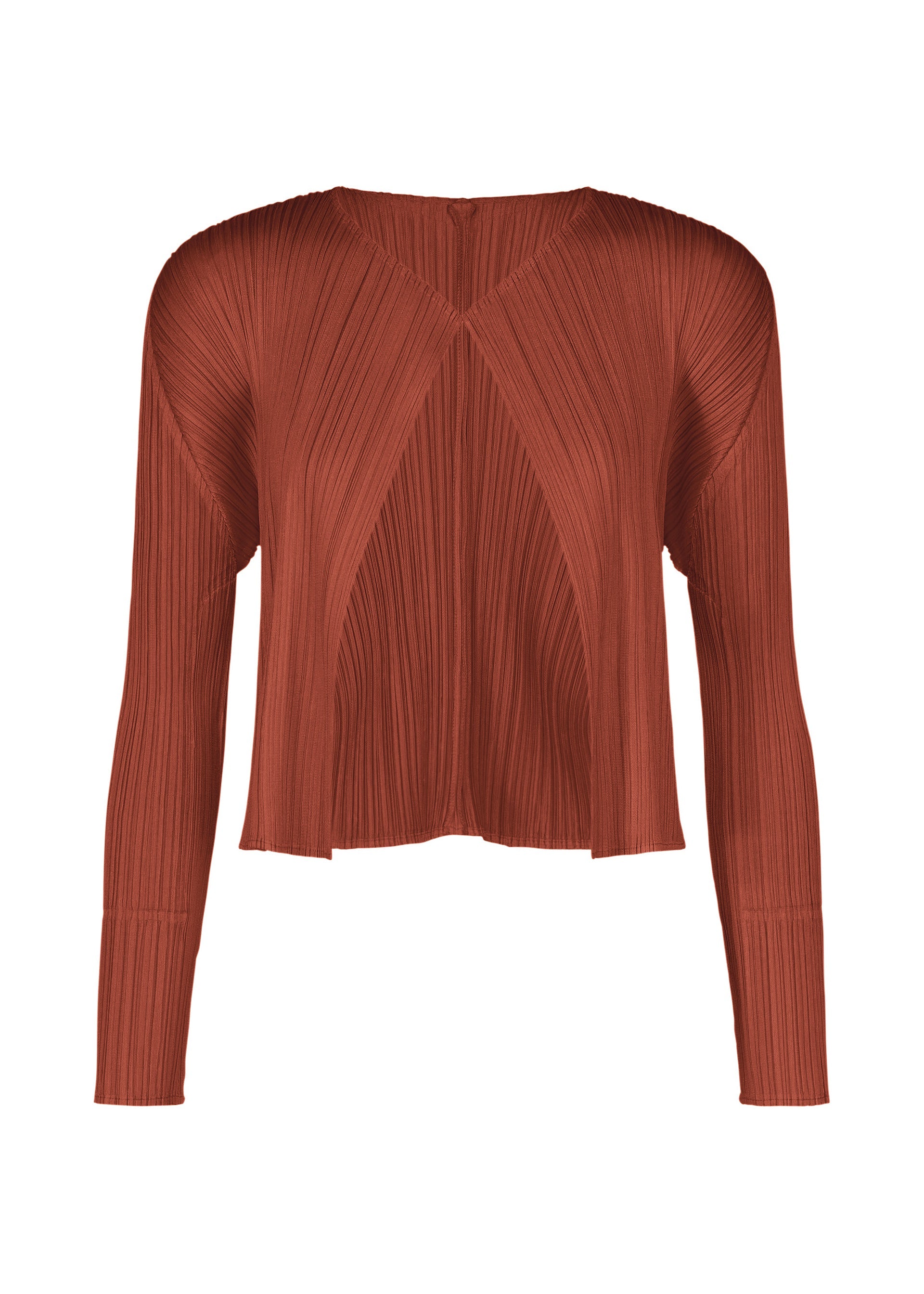 MONTHLY COLORS : SEPTEMBER Open Front Cardigan Red Brown – The