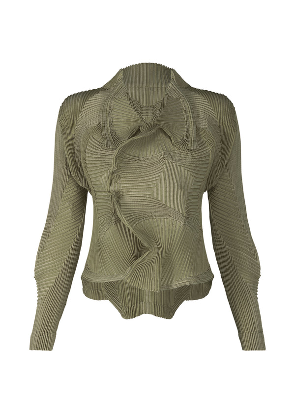 A product shot of the A POC ABLE ISSEY MIYAKE  TYPE O 003 2 jacket in olive green (60)