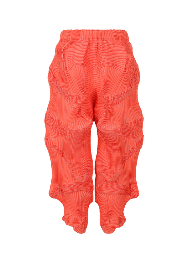 A product shot of the A POC ABLE ISSEY MIYAKE  TYPE O 003 2 trousers in coral red (23)