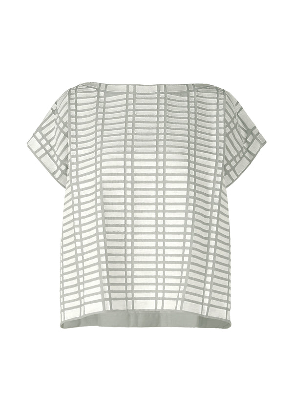 A product shot of the A POC ABLE ISSEY MIYAKE  TYPE B 001 top in light grey x white (18)