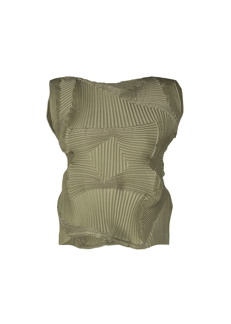 A product shot of the A POC ABLE ISSEY MIYAKE  TYPE O 003 2 top in olive green (60)