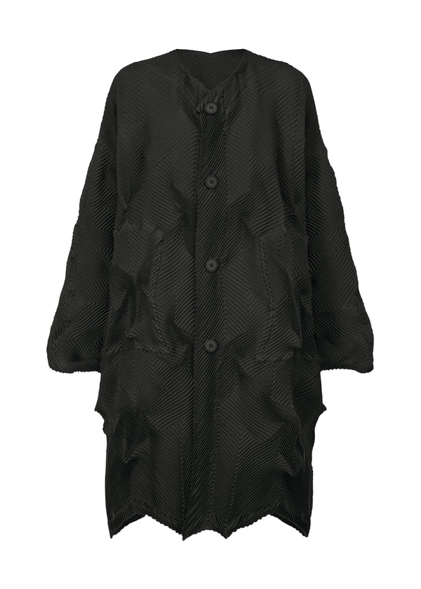 A product shot of the A-POC ABLE ISSEY MIYAKE TYPE O 017 coat in black (15).