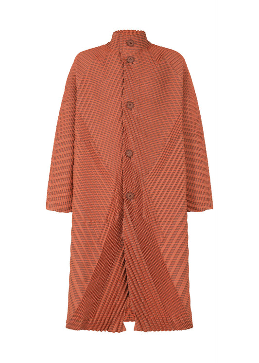 A product shot of the A-POC ABLE ISSEY MIYAKE TYPE O 013 coat in salmon pink (20).