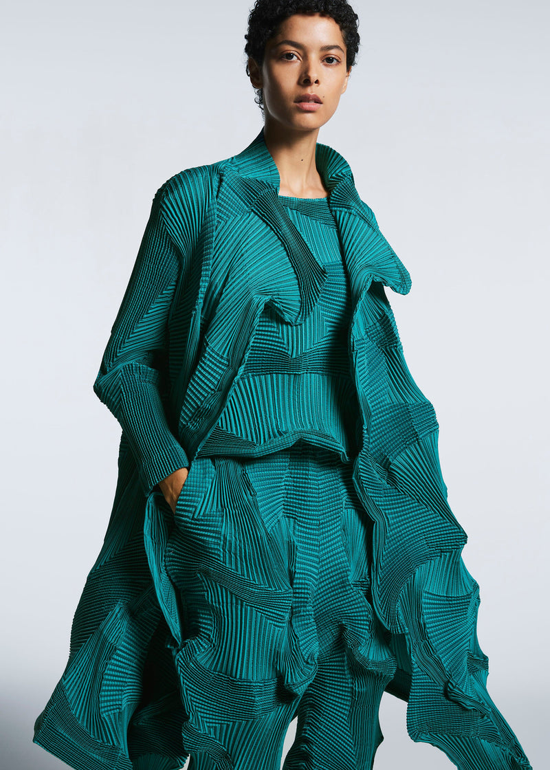 A model wears the A-POC ABLE ISSEY MIYAKE TYPE O 003 1 jacket.