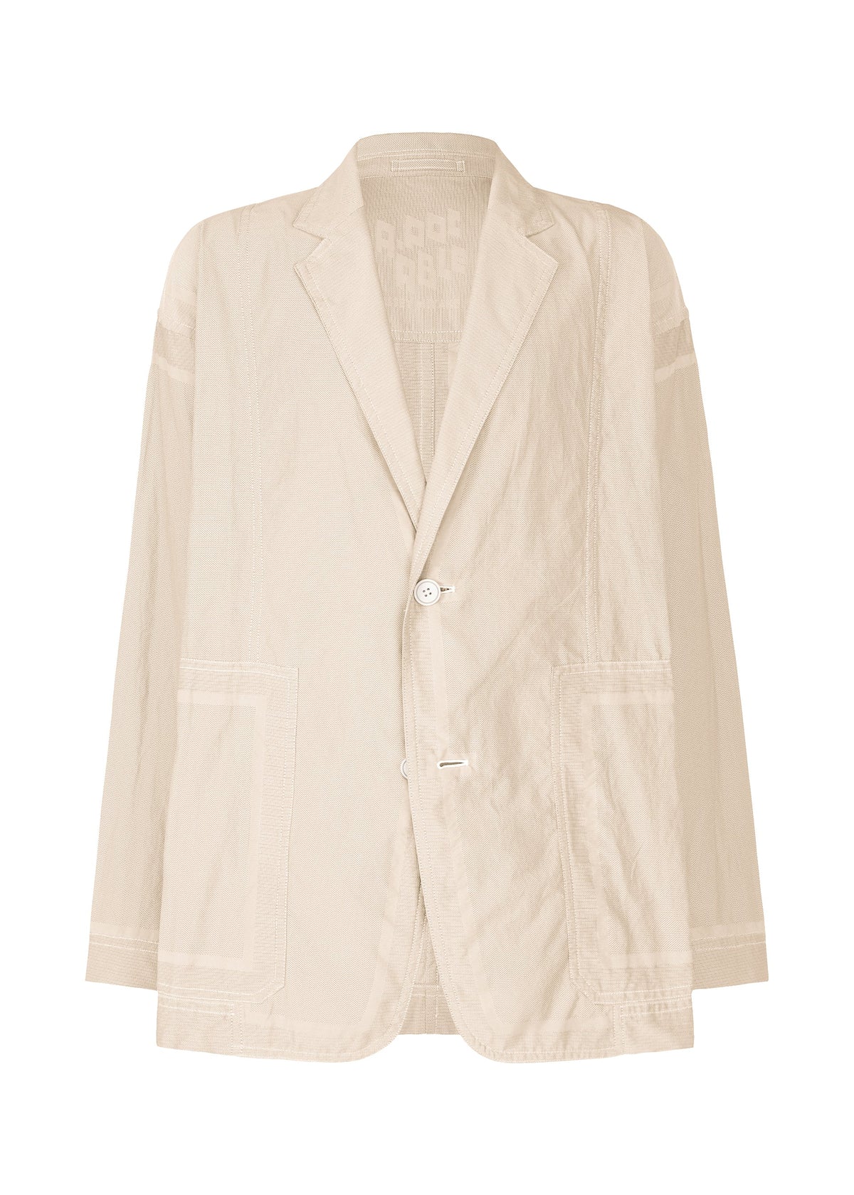 A product shot of the A-POC ABLE ISSEY MIYAKE TYPE U 002 jacket in light beige (40).