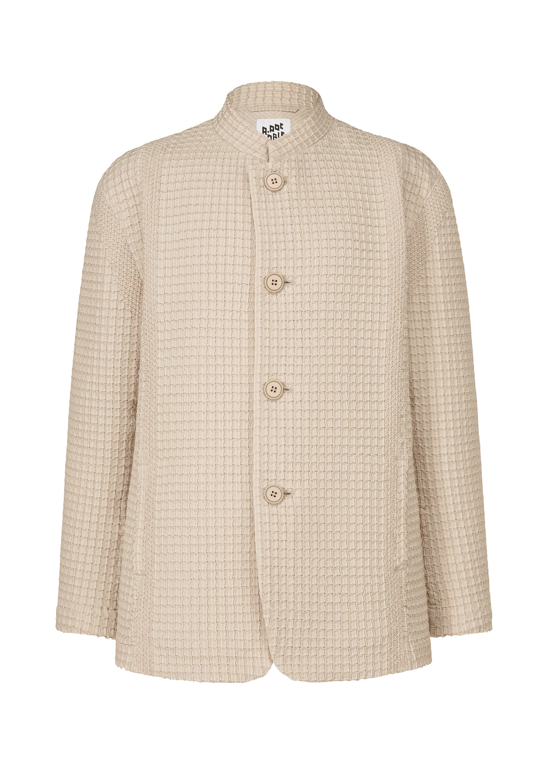 A product shot of the A-POC ABLE ISSEY MIYAKE TYPE O 014 jacket in light beige (40).