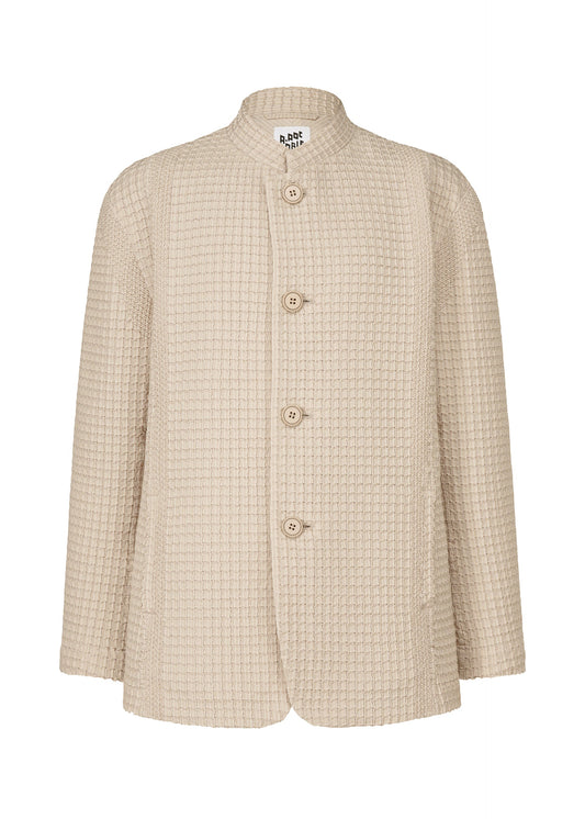 A product shot of the A-POC ABLE ISSEY MIYAKE TYPE O 014 jacket in light beige (40).