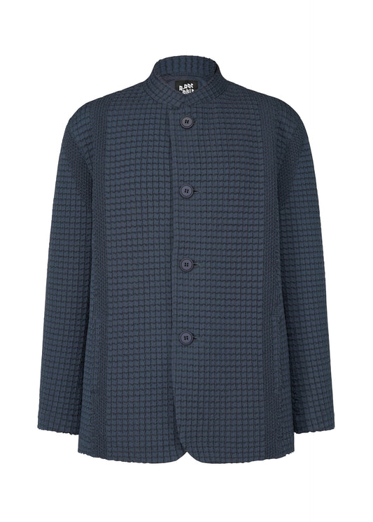 A product shot of the A-POC ABLE ISSEY MIYAKE TYPE O 014 jacket in indigo blue (74).