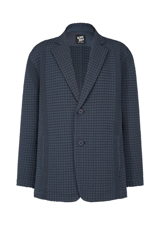 A product shot of the A-POC ABLE ISSEY MIYAKE TYPE O 014 jacket in indigo blue (74).