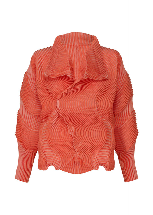 A product shot of the A-POC ABLE ISSEY MIYAKE TYPE O 004 jacket in orange.
